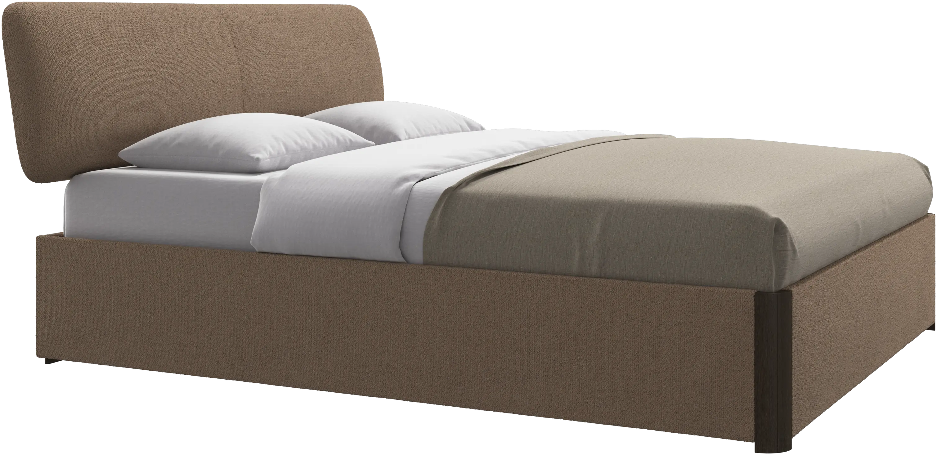 Element bed, bed-mounted headboard, with slats and storage solution, excl. mattress