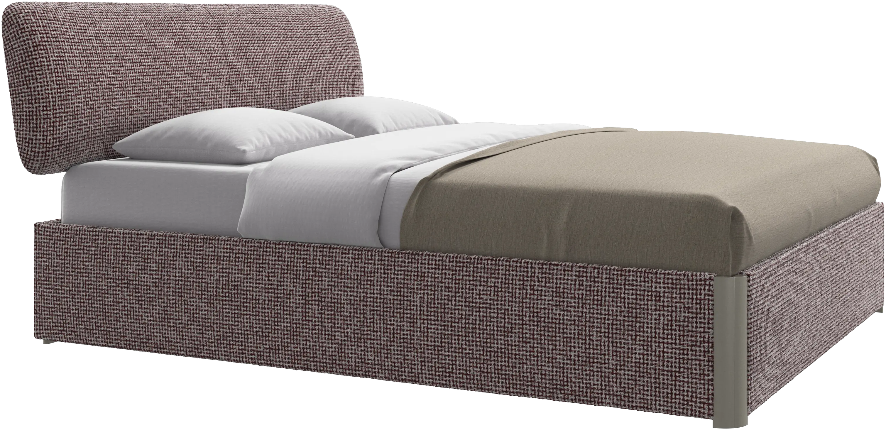 Element cama, cabecero montado en la cama, con láminas y solución de almacenamiento, excl. colchón
