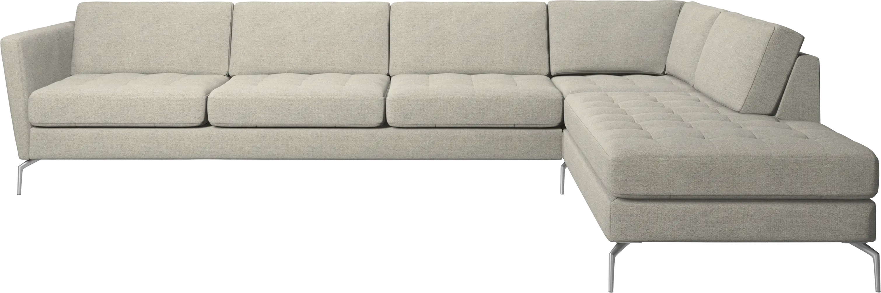 Osaka corner sofa with lounging unit, tufted seat