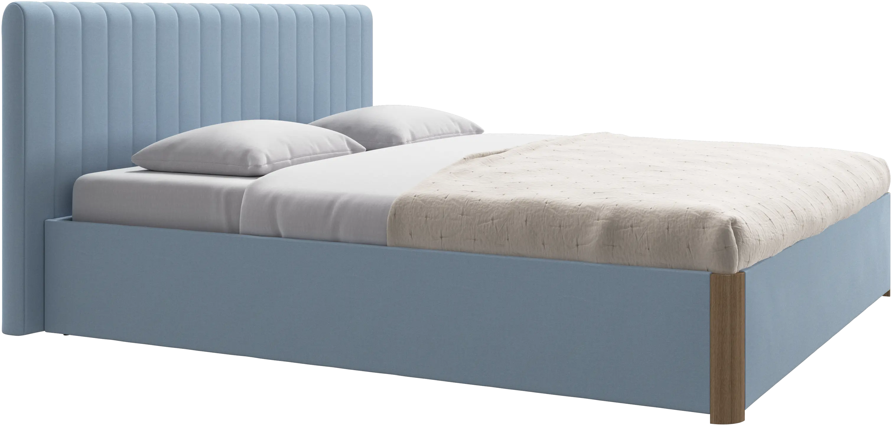 Element bed, bed-mounted headboard, with slats and storage solution, excl. mattress