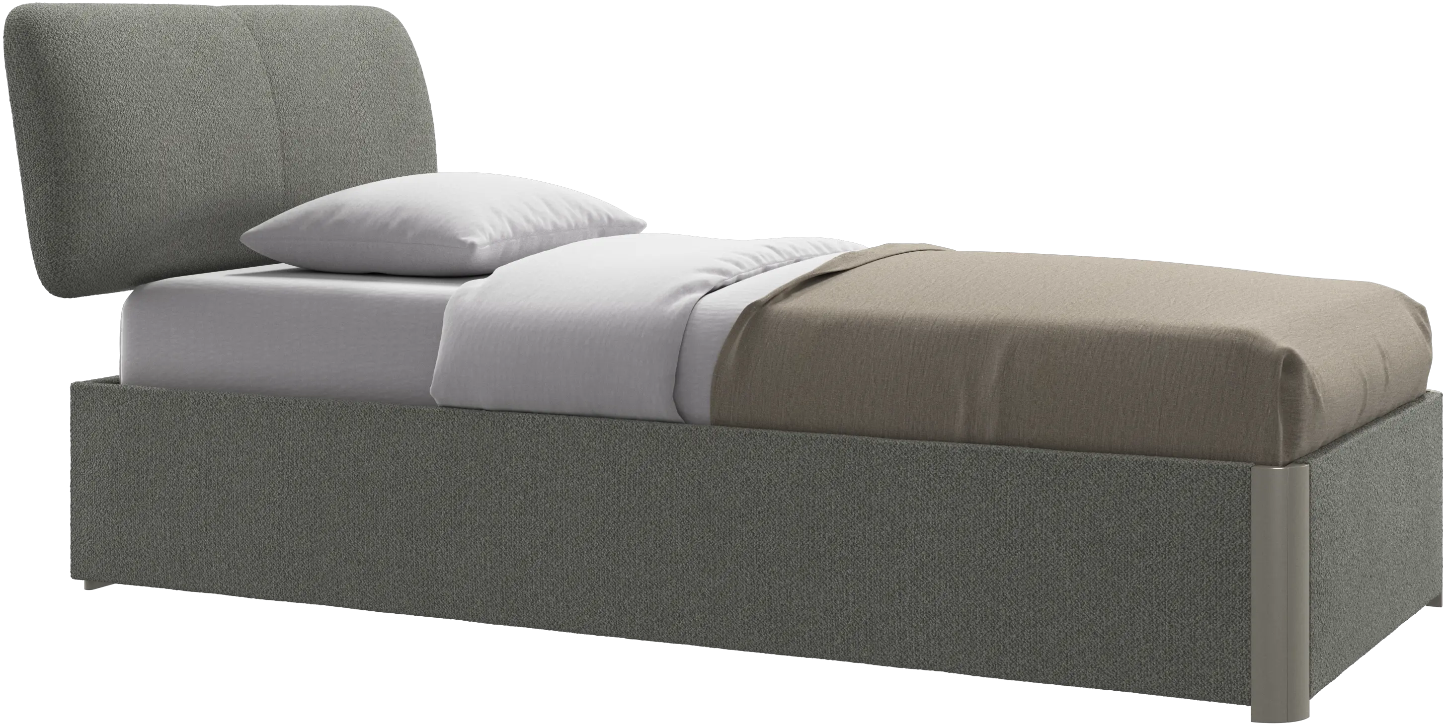 Element bed, bed-mounted headboard, with slats and storage solution, excl. mattress