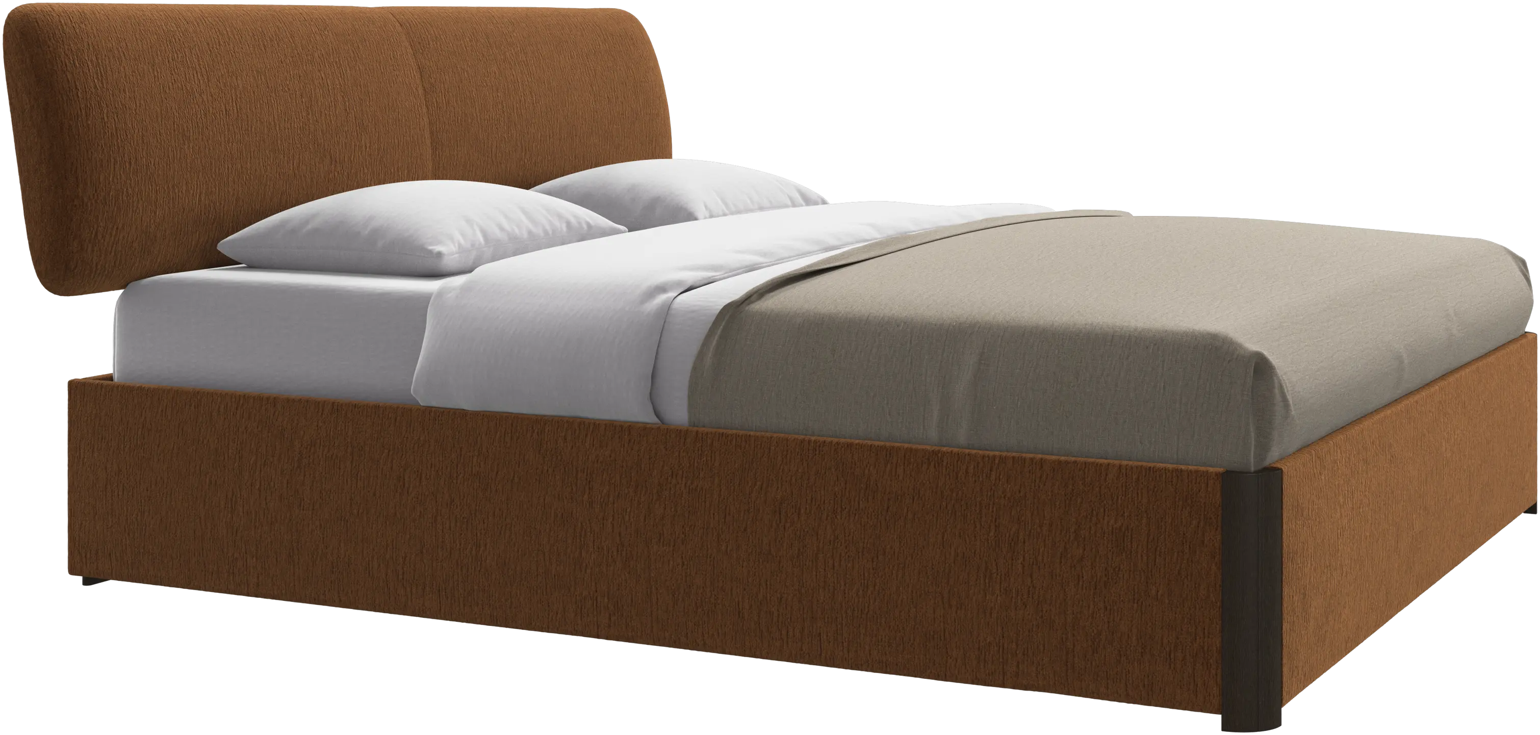 Element bed, bed-mounted headboard, with slats and storage solution, excl. mattress