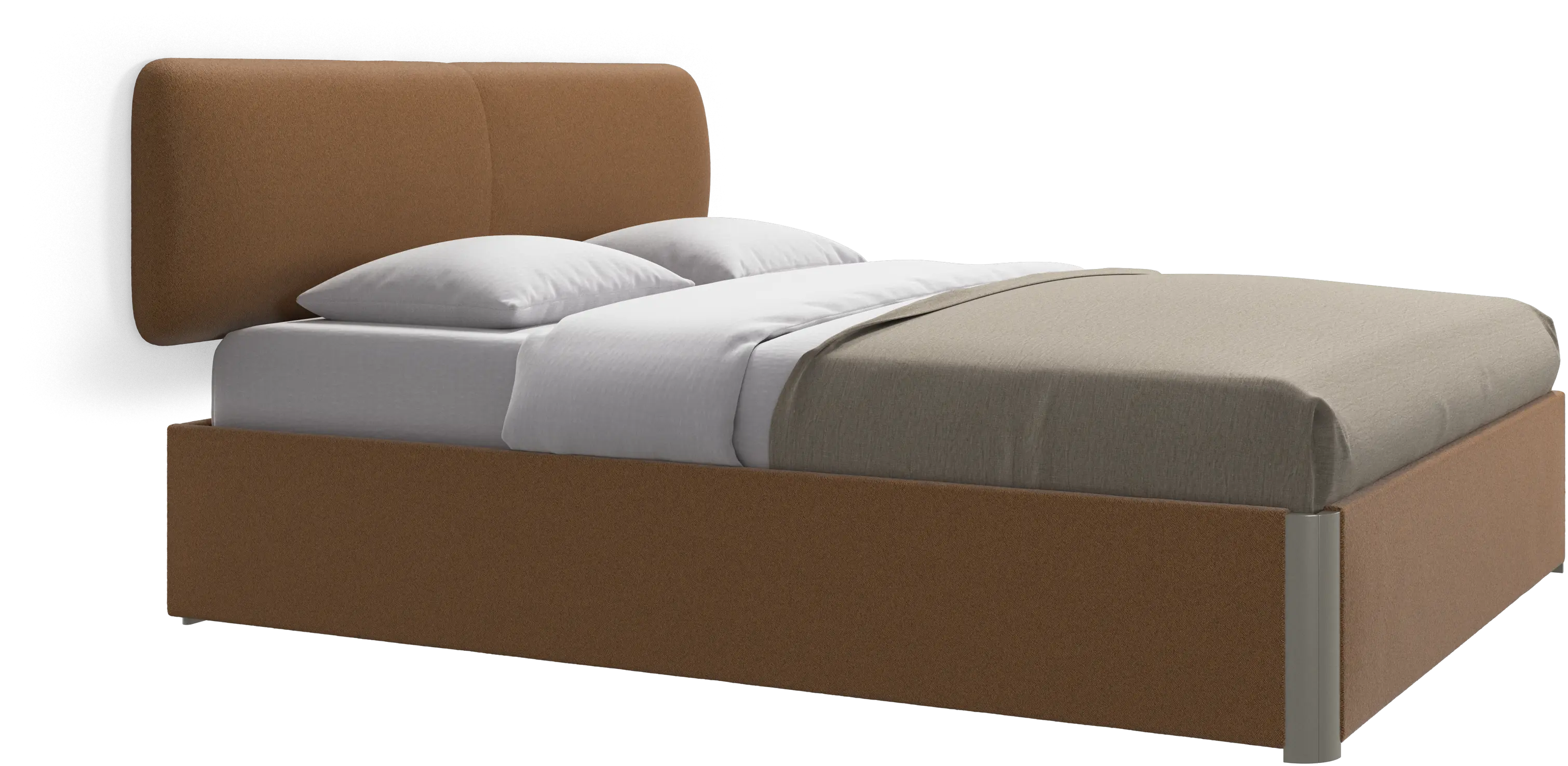 Element bed, wall-mounted headboard, with slats and storage solution, excl. mattress