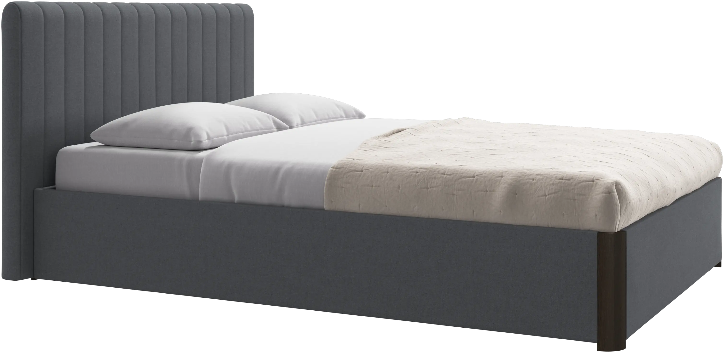Element bed, bed-mounted headboard, with slats and storage solution, excl. mattress
