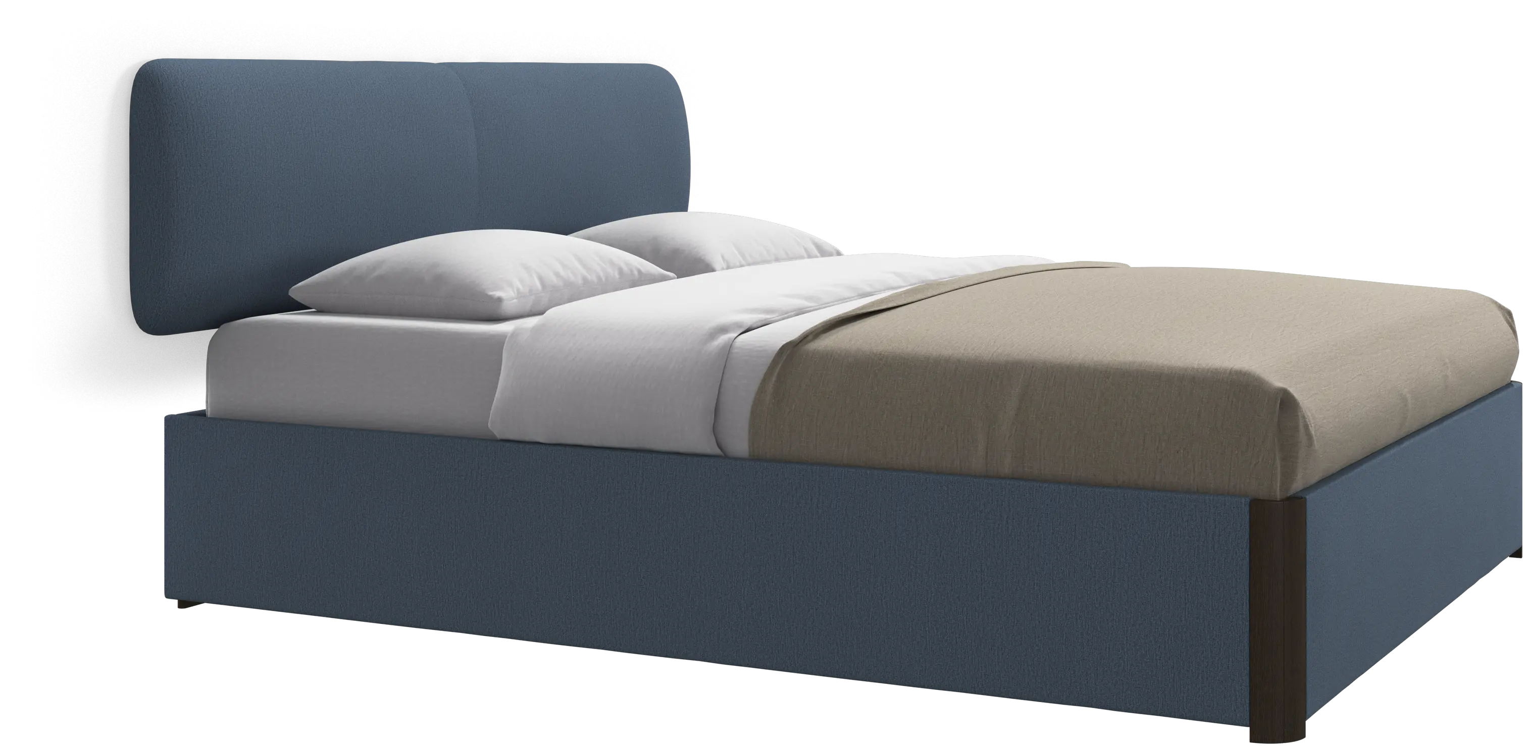Element bed, wall-mounted headboard, with slats and storage solution, excl. mattress