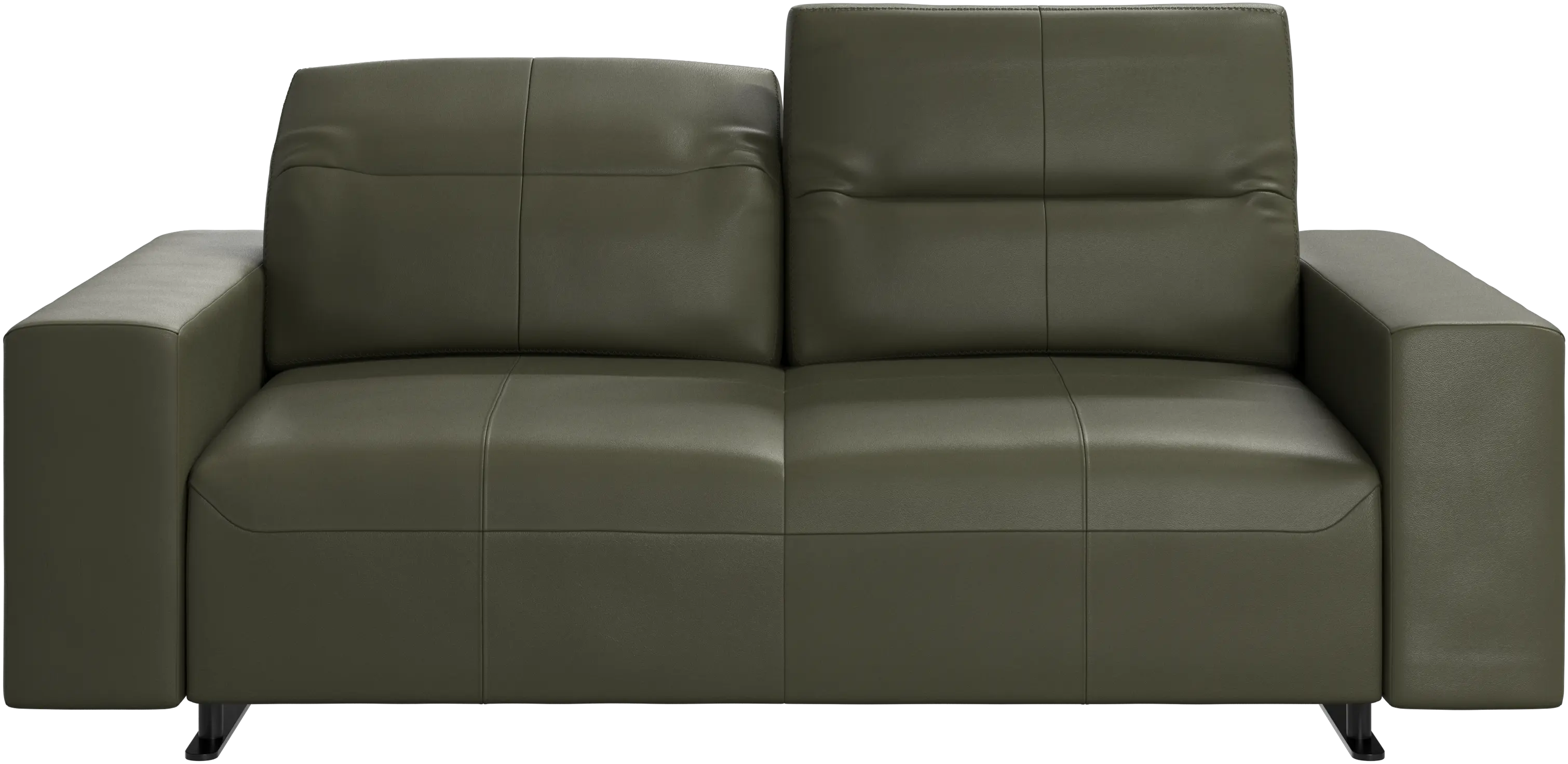 Sofá Hampton com encosto ajustável e armazenamento na lateral direita