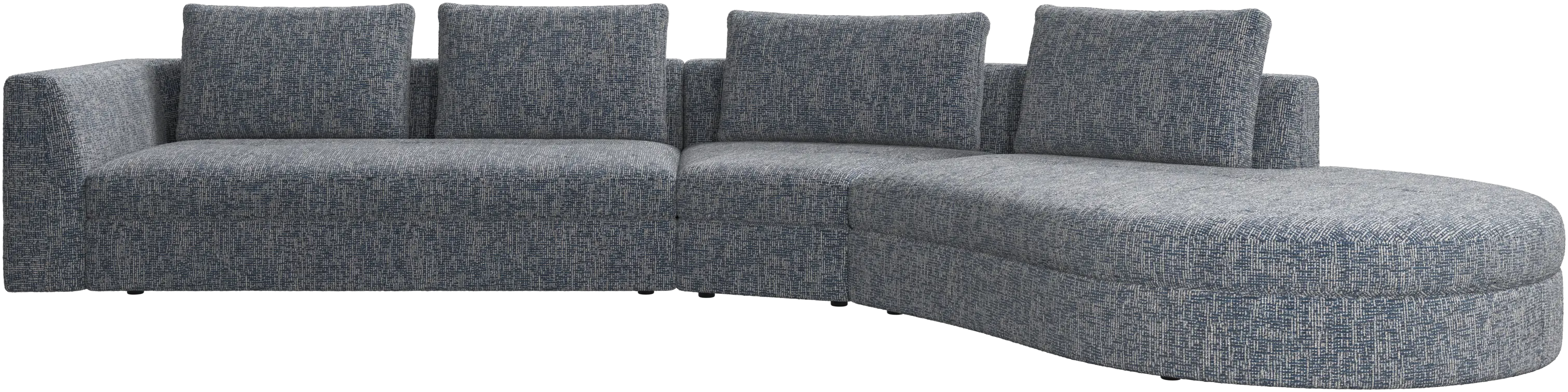 Bergamo sofa with round lounging unit,right