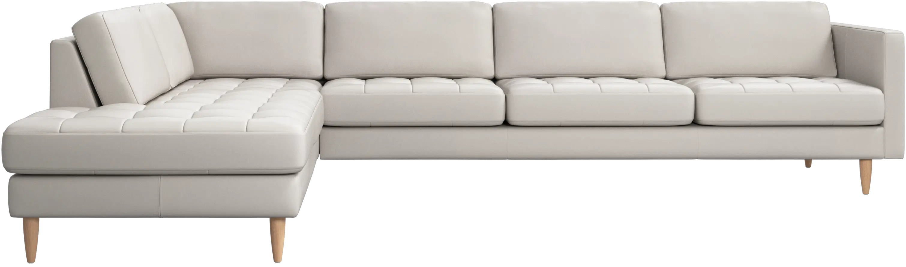 Osaka corner sofa with lounging unit, tufted seat