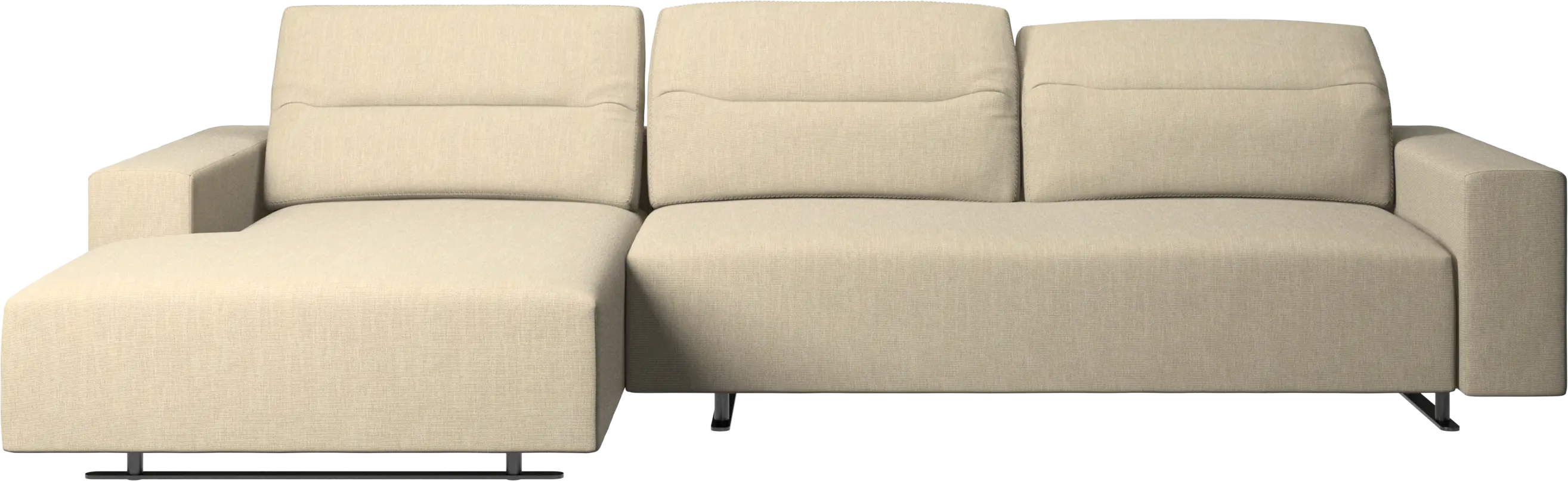 Hampton sofa with adjustable back, resting unit and storage both sides