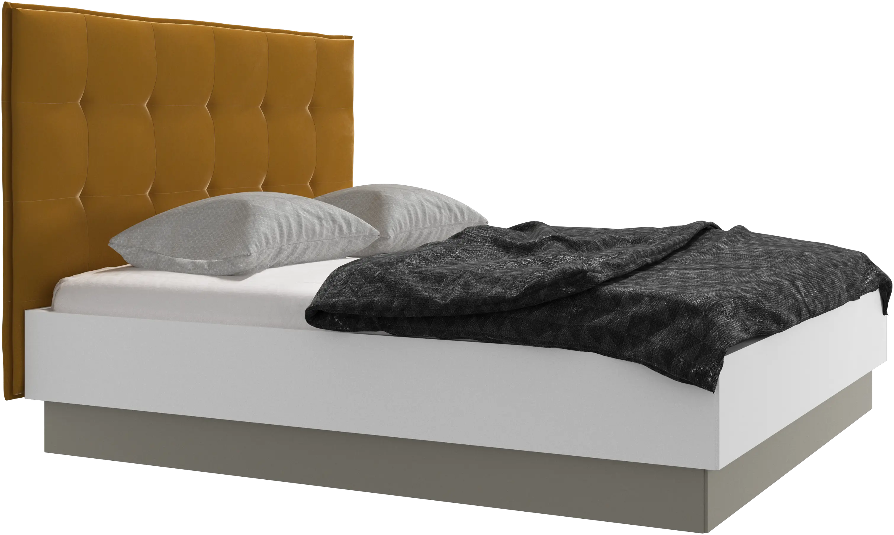 Lugano storage bed with lift-up frame and slats, excl. mattress