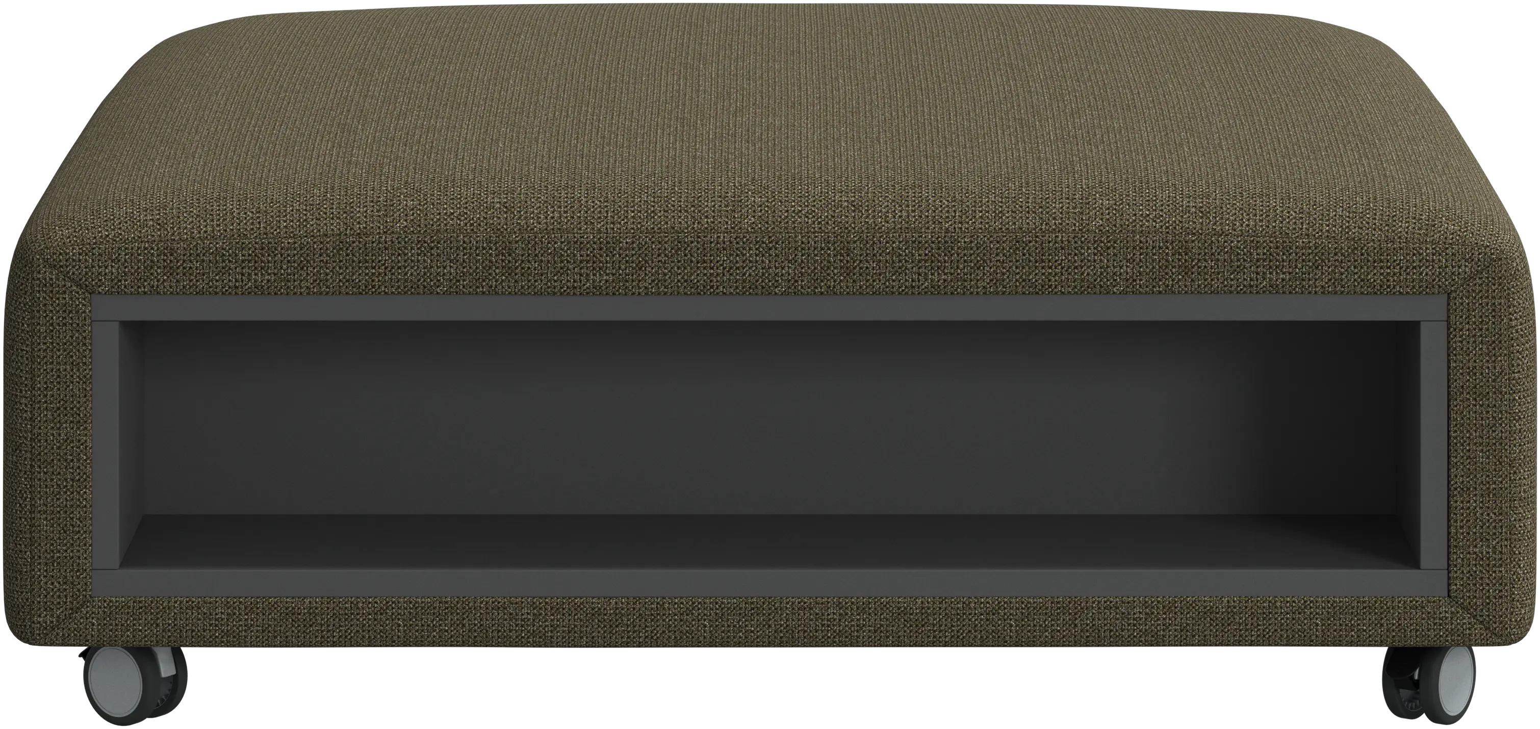 Hampton footstool on wheels with storage left and right sides