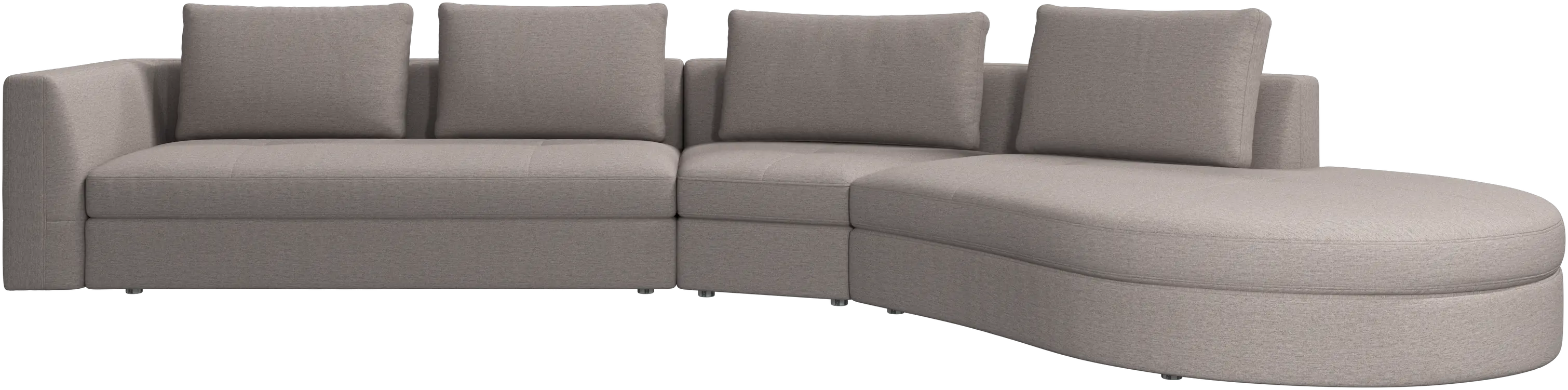 Bergamo sofa with round lounging unit,right