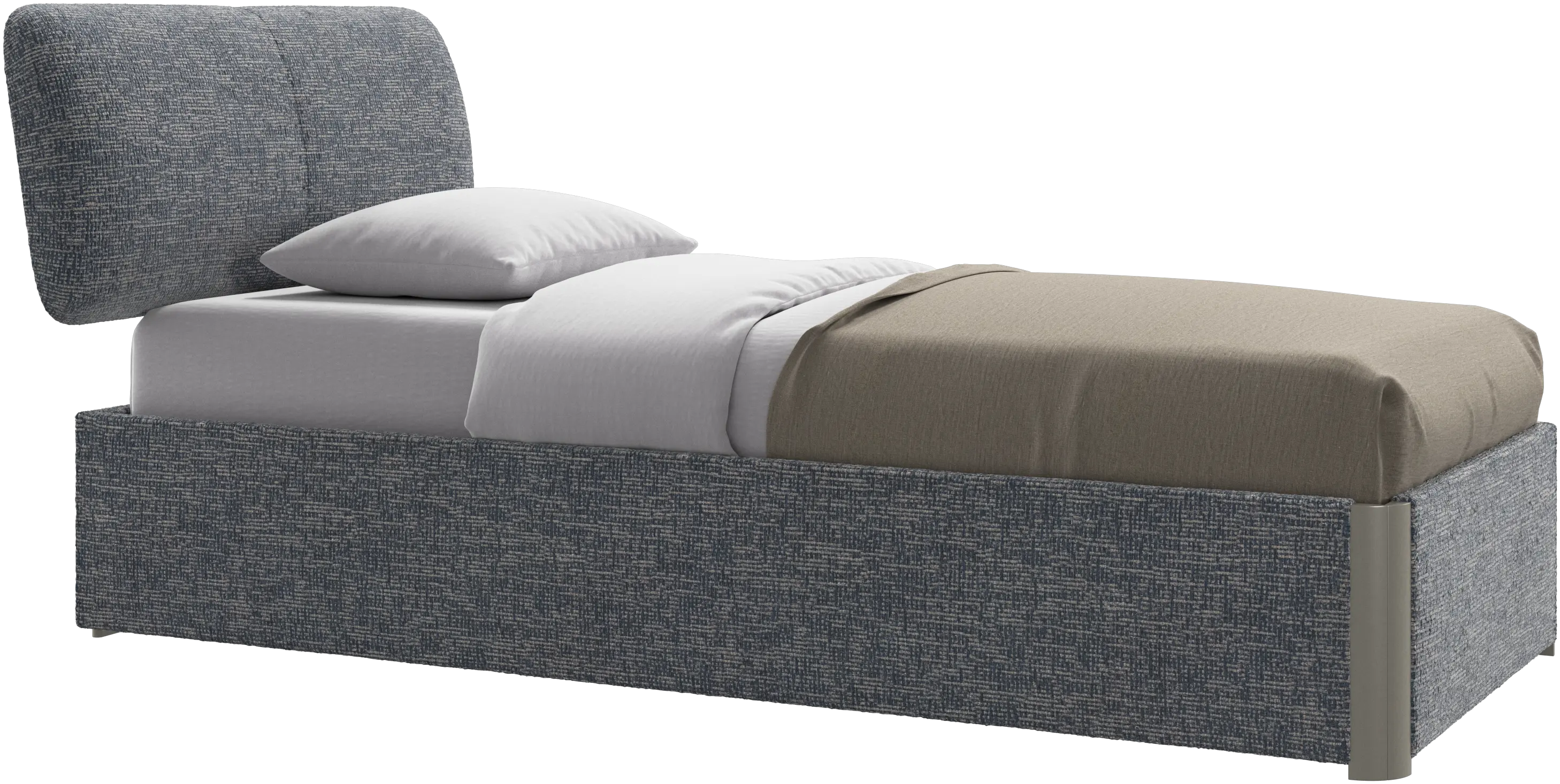 Element bed, bed-mounted headboard, with slats and storage solution, excl. mattress