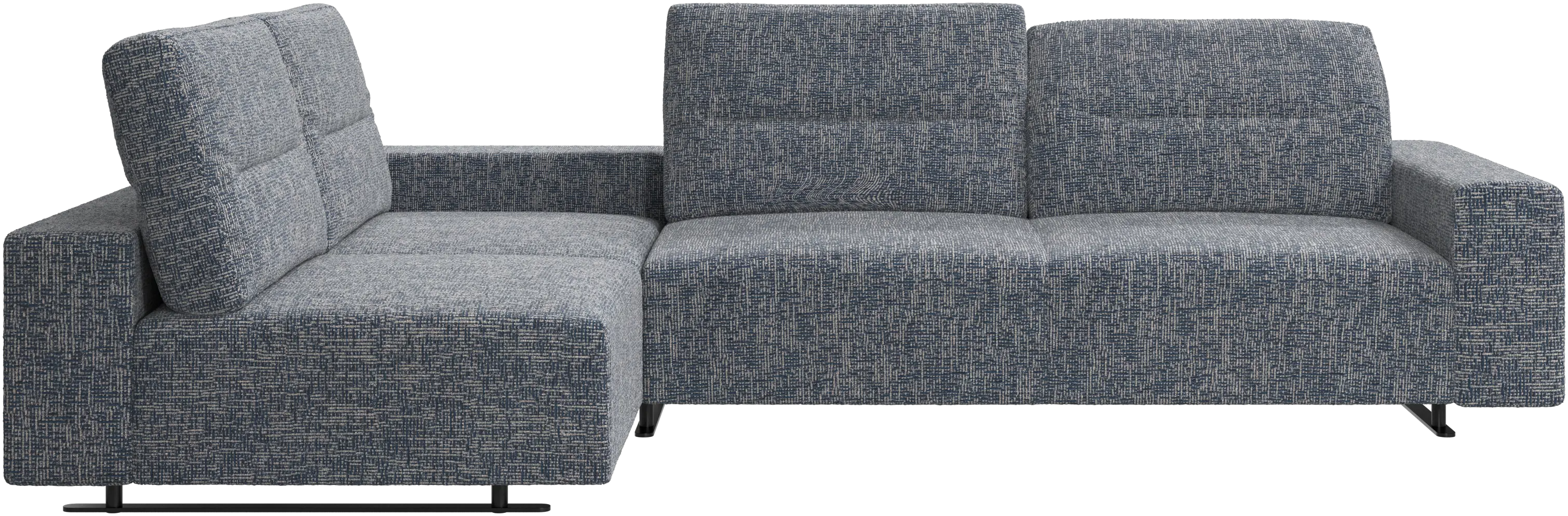 Hampton corner sofa with adjustable back and storage on right side