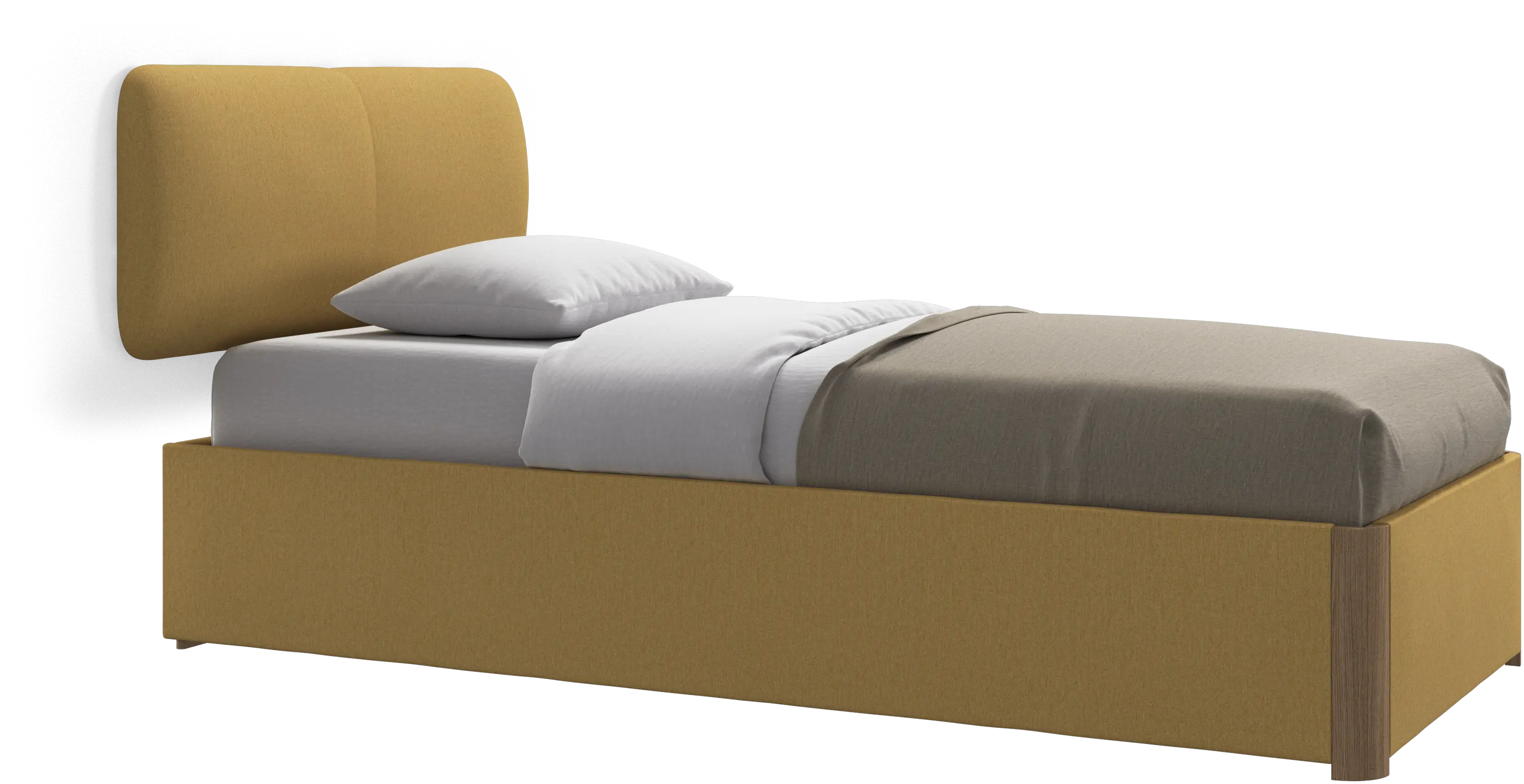 Element bed, wall-mounted headboard, with slats and storage solution, excl. mattress