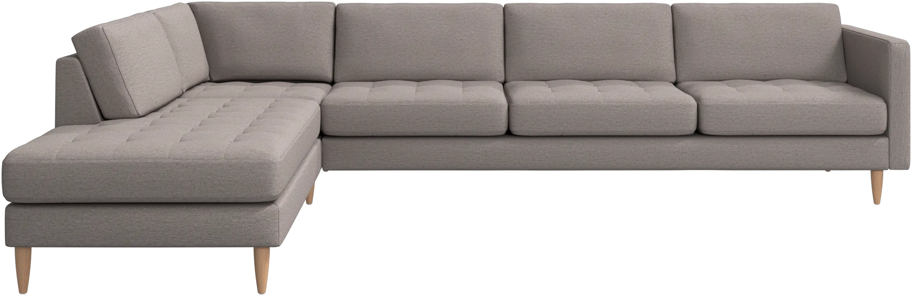 Osaka corner sofa with lounging unit, tufted seat