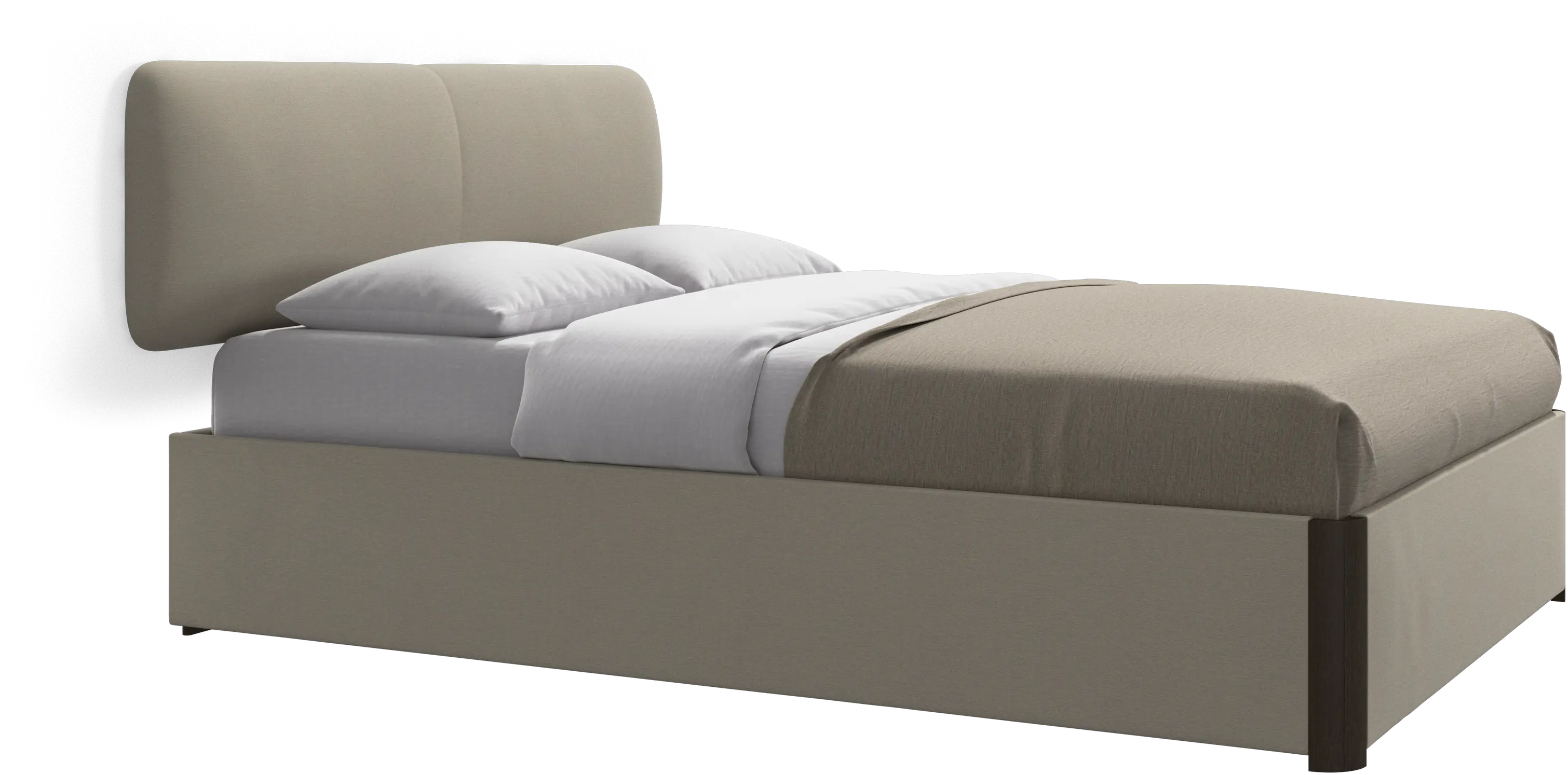 Element cama, cabecero montado en la pared, con láminas y solución de almacenamiento, excl. colchón