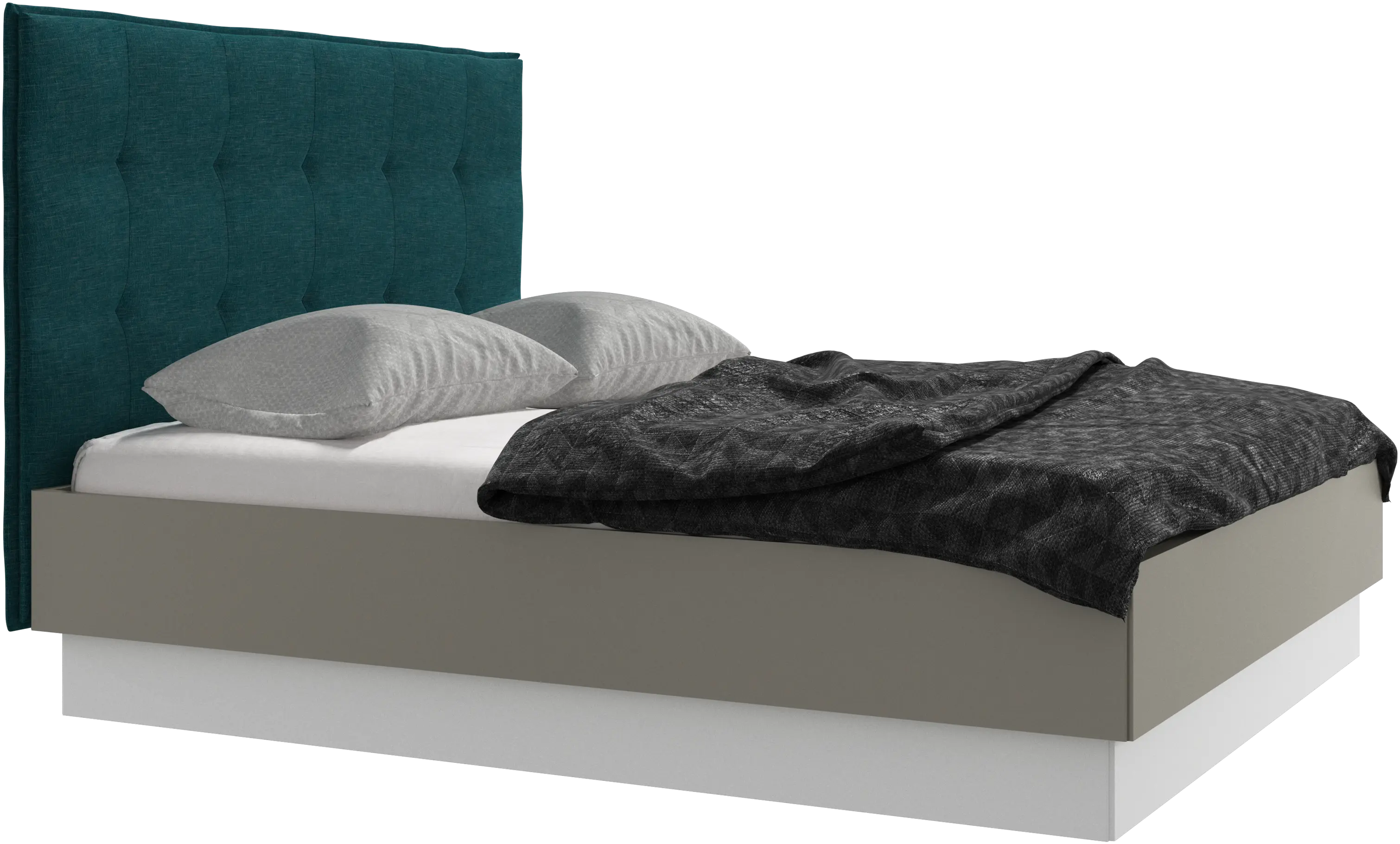 Lugano storage bed with lift-up frame and slats, excl. mattress
