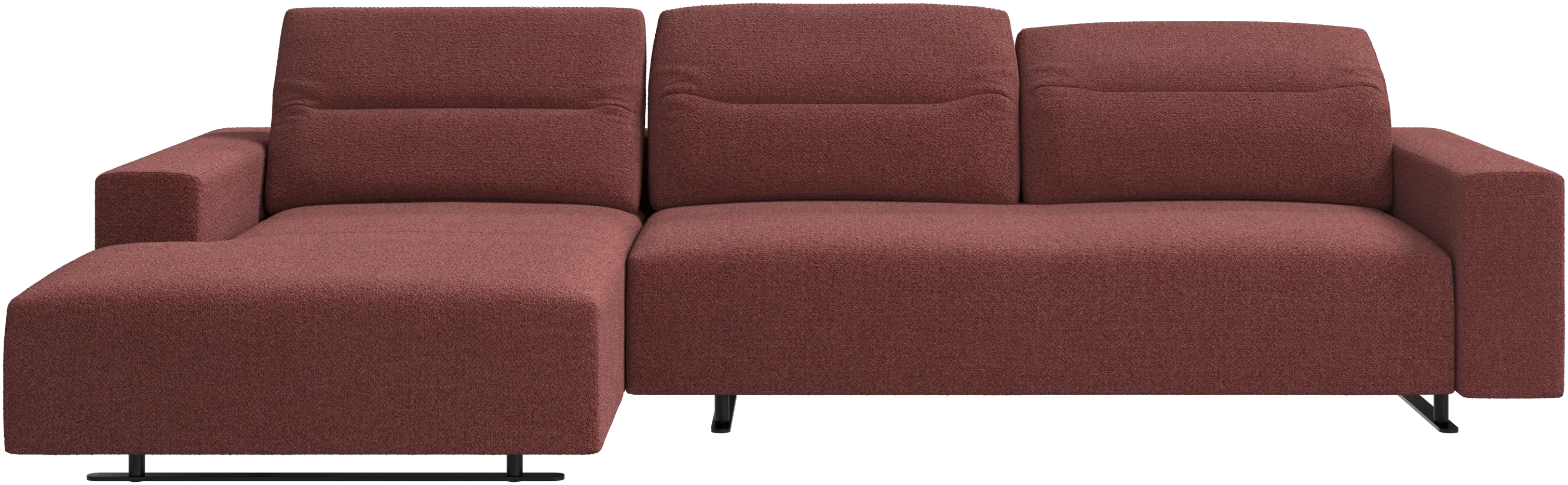 Hampton sofa with adjustable back and resting unit left side, storage right side