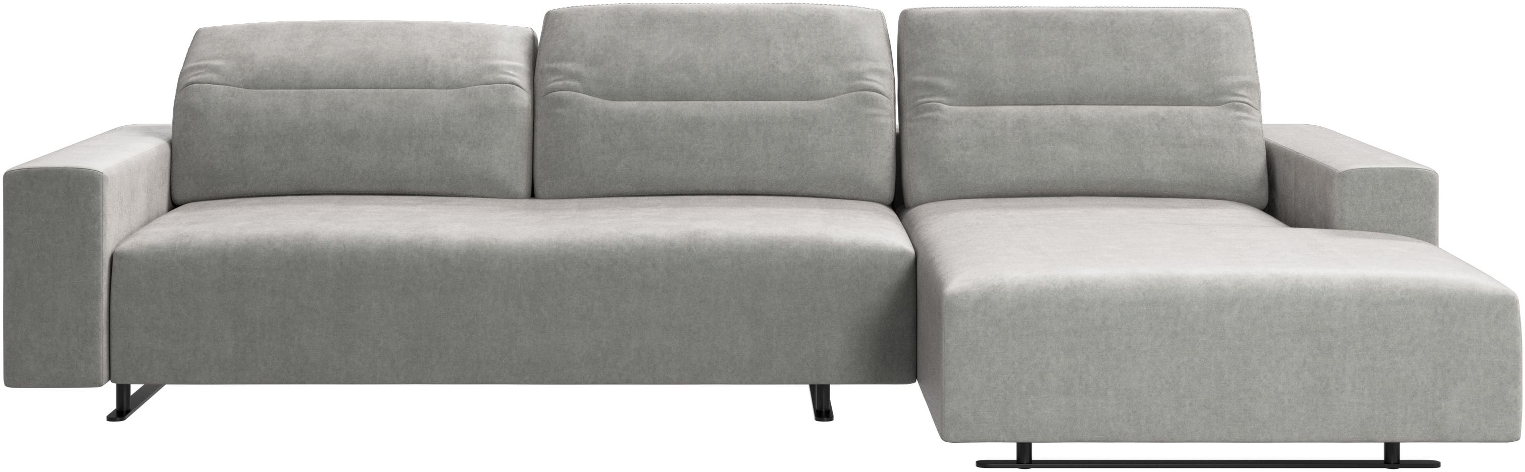 Hampton sofa with adjustable back, resting unit and storage right side