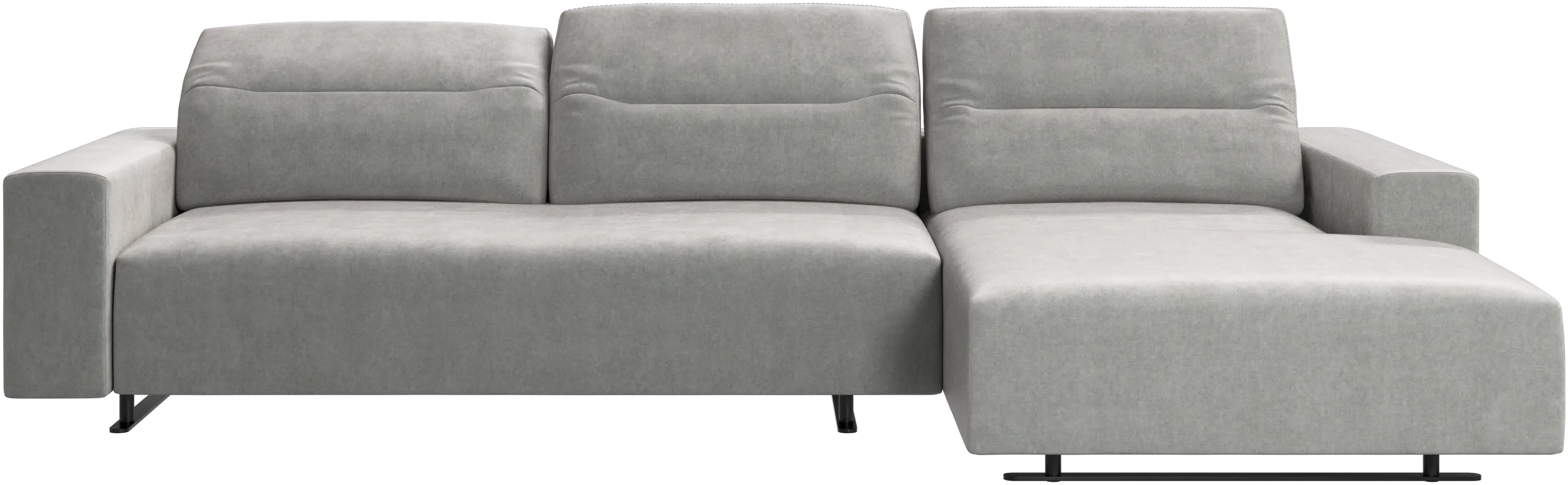 Hampton sofa with adjustable back, resting unit and storage right side