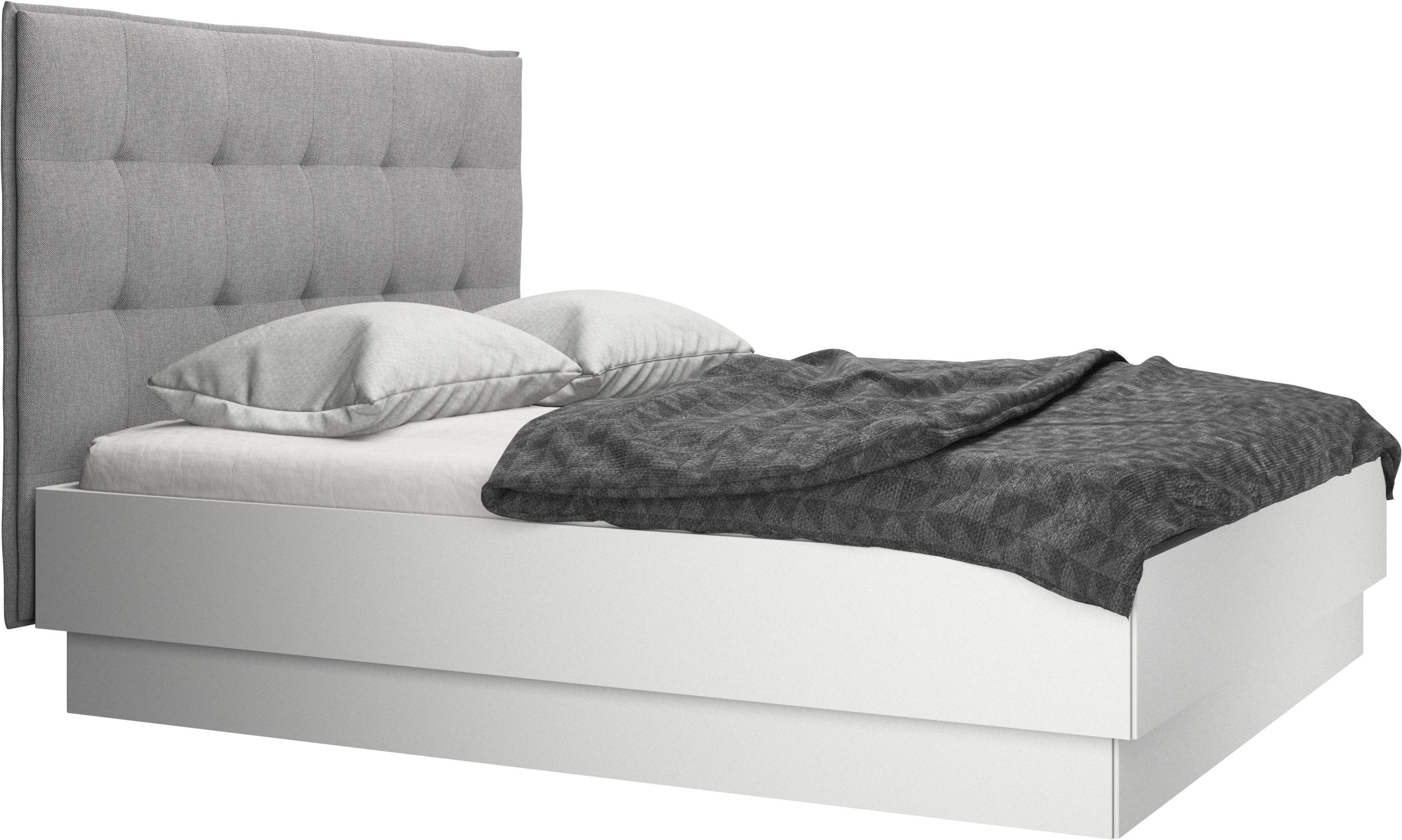 Lugano ágy tárolóval, felemelhető kerettel és ágyráccsal, matrac nélkül