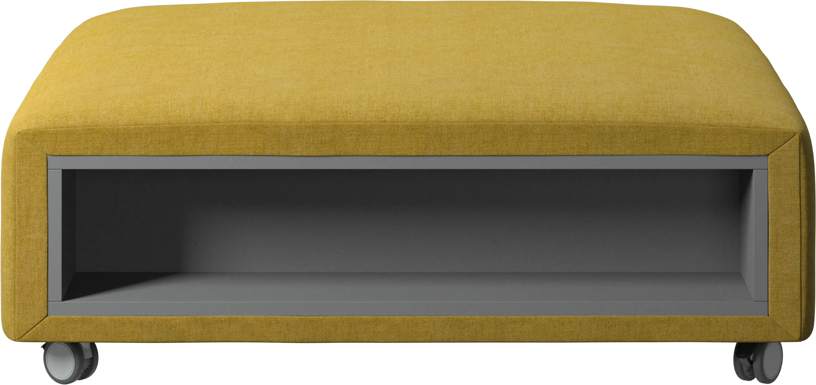 Hampton footstool on wheels with storage left and right sides