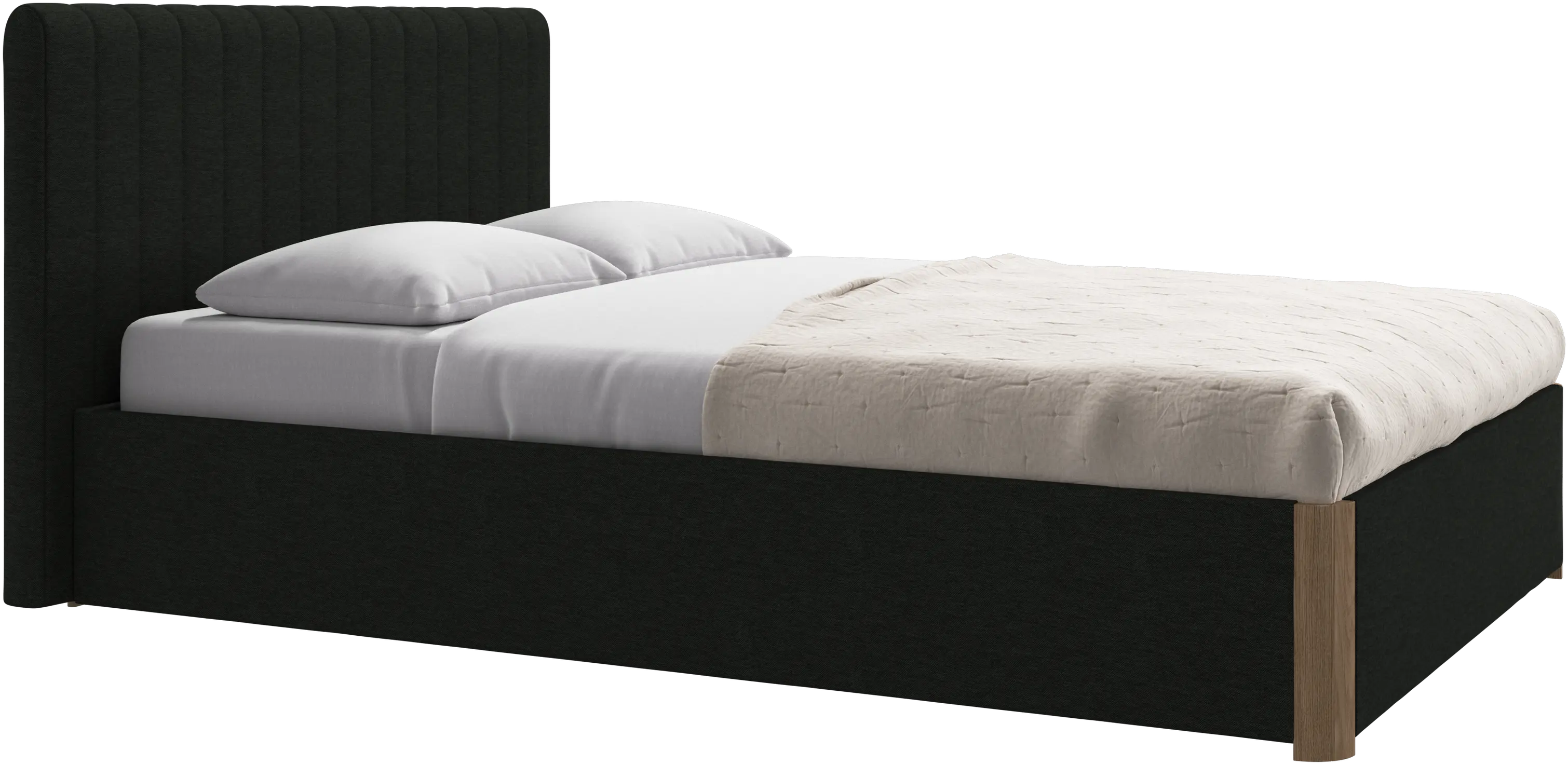 Element bed, bed-mounted headboard, with slats and storage solution, excl. mattress