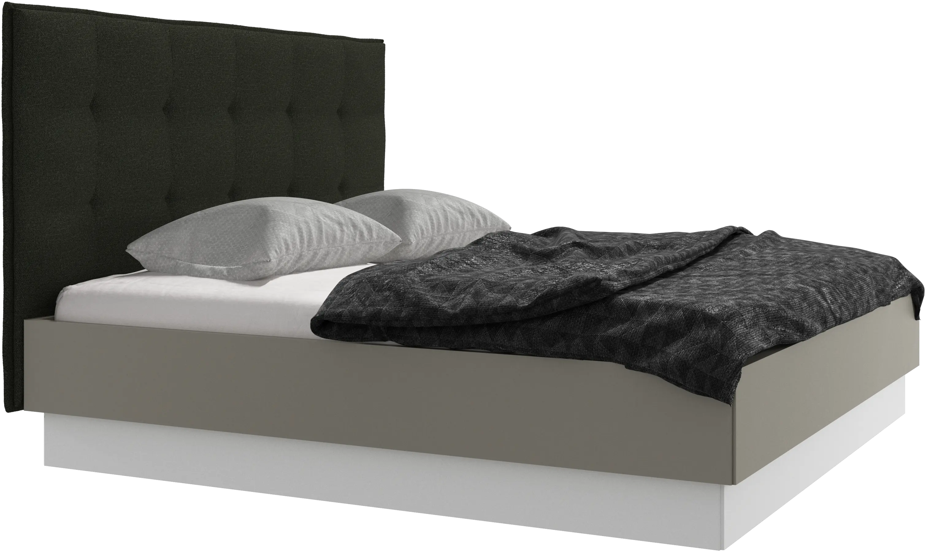Lugano storage bed with lift-up frame and slats, excl. mattress
