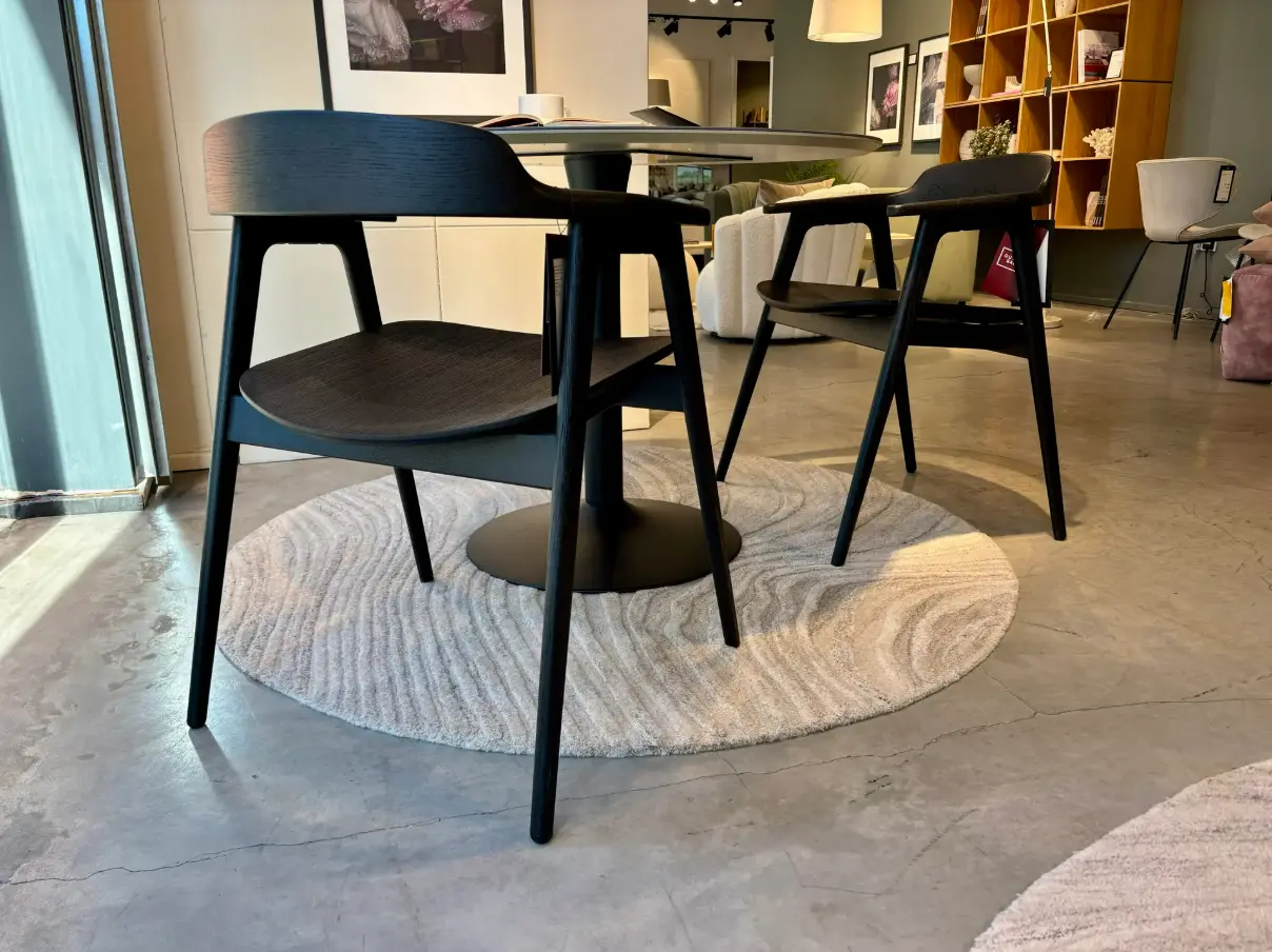 SEOUL DINING CHAIRS - black stained oak, x2 available