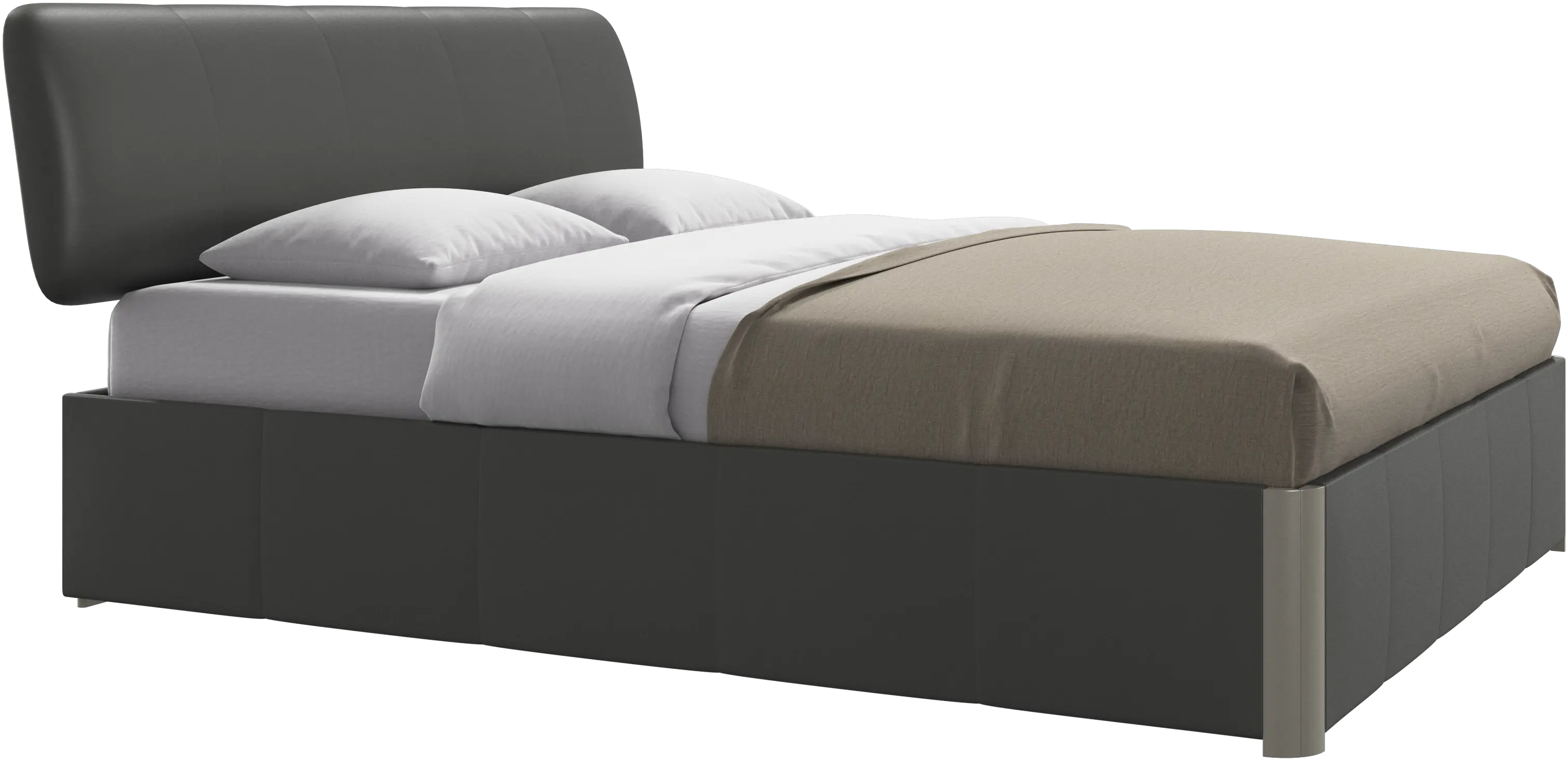 Element bed, bed-mounted headboard, with slats and storage solution, excl. mattress
