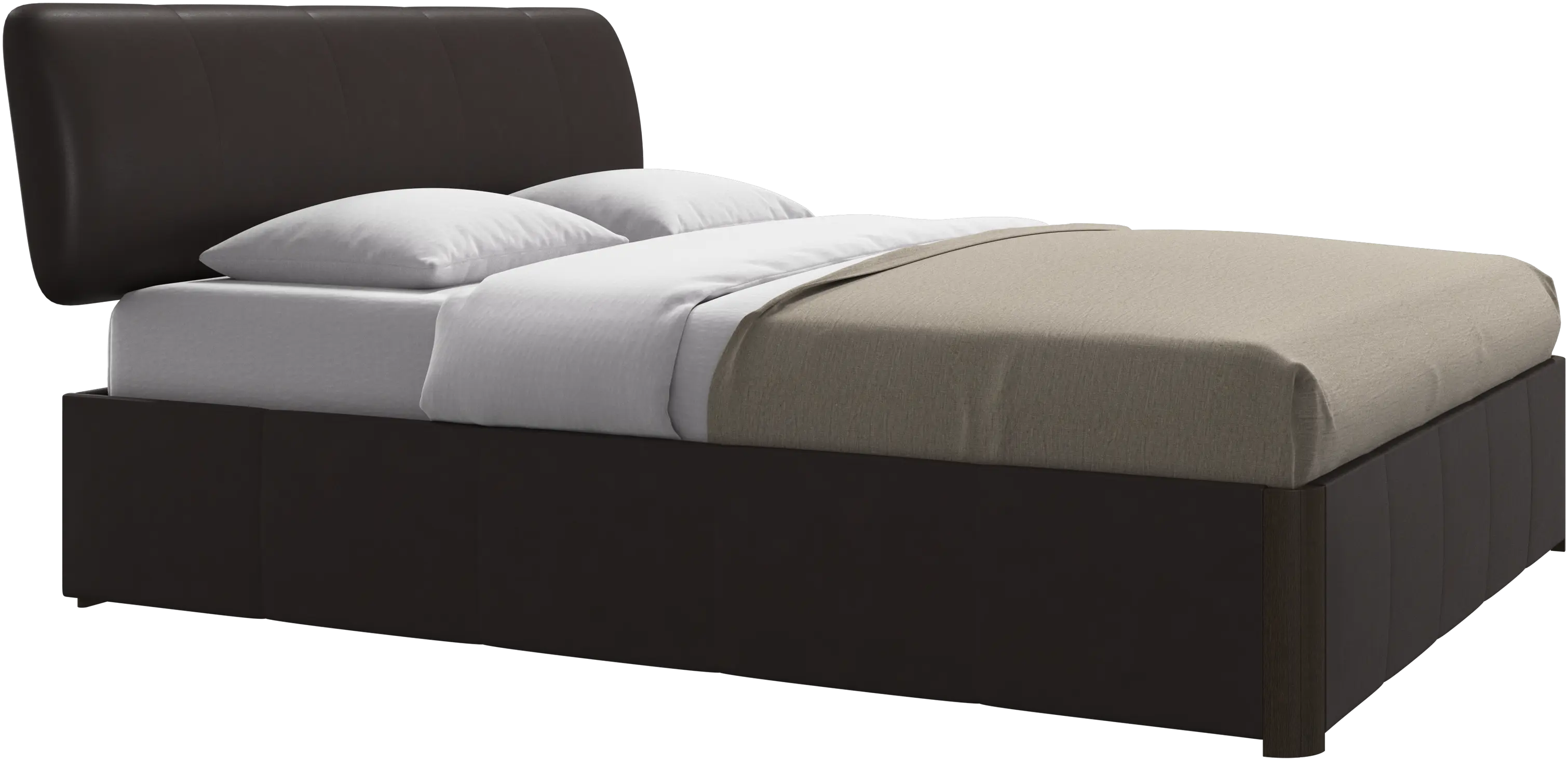 Element bed, bed-mounted headboard, with slats and storage solution, excl. mattress