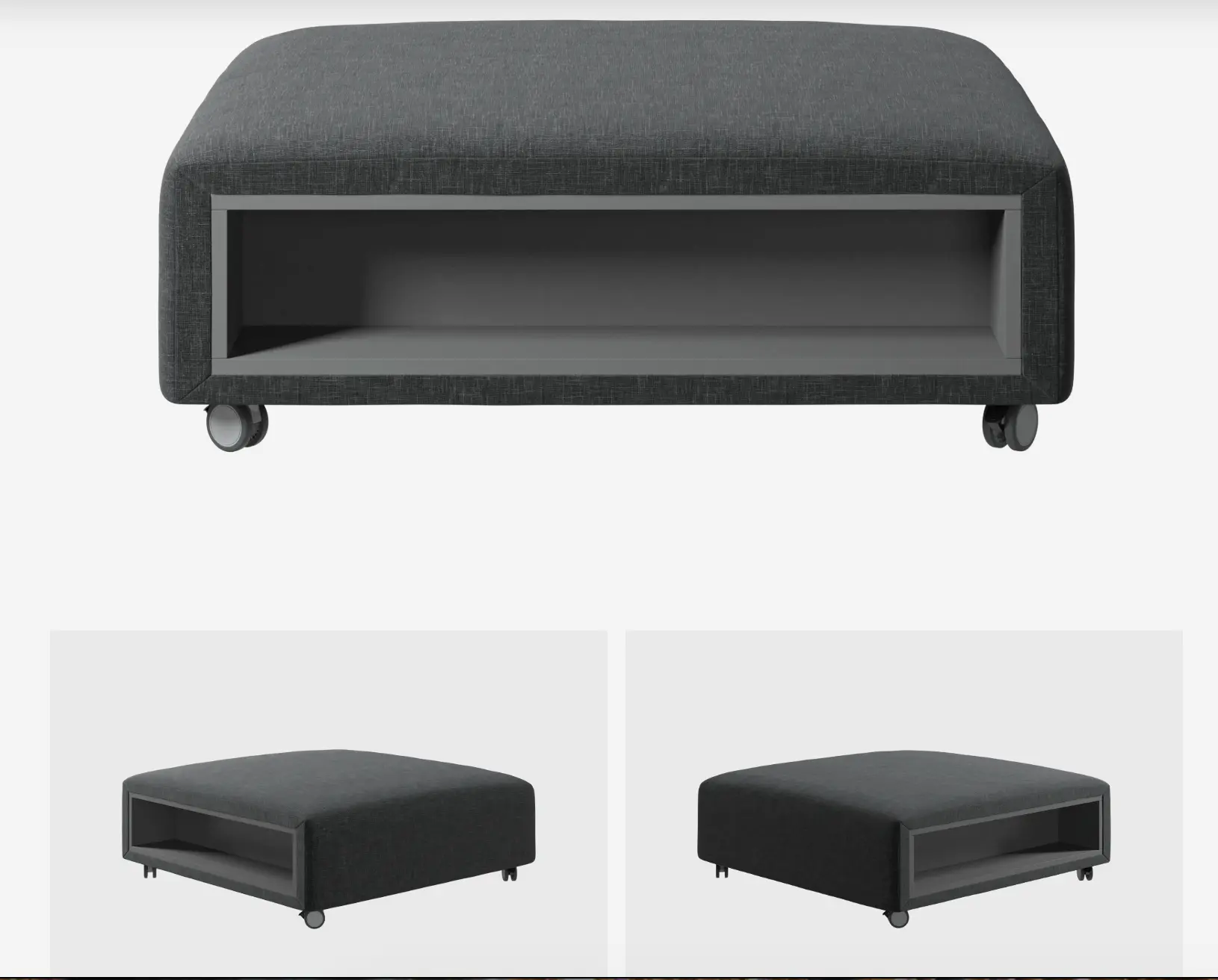 Hampton footstool on wheels with storage  - READY FOR DELIVERY -60%OFF
