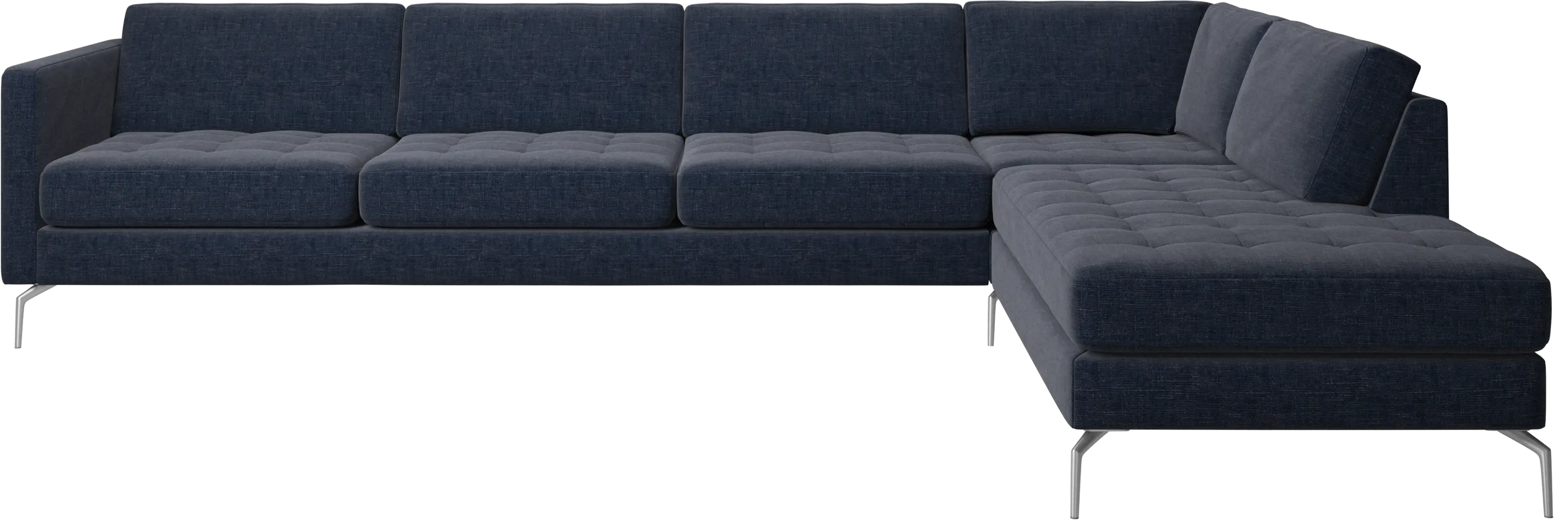 Osaka corner sofa with lounging unit, tufted seat