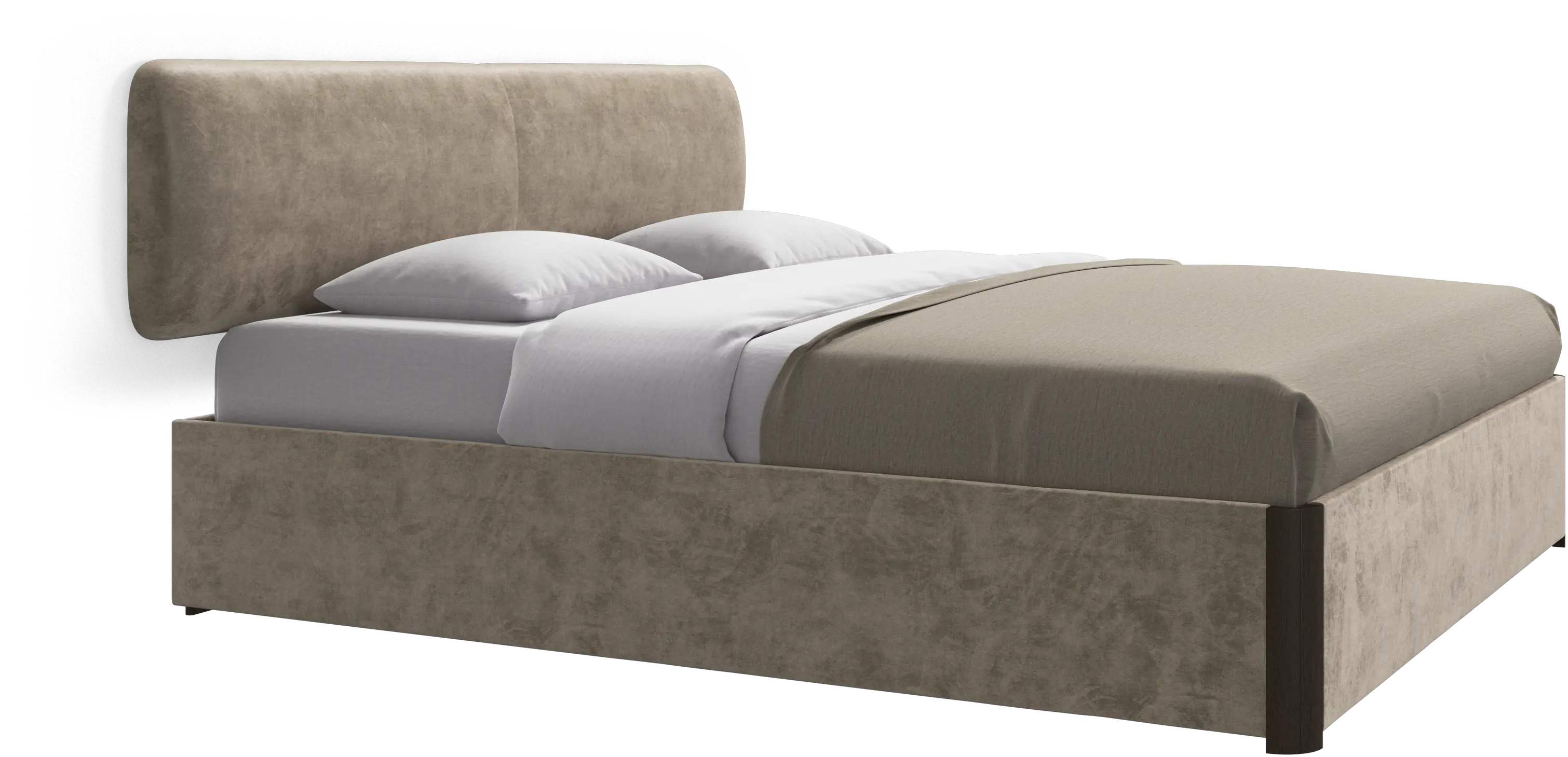 Element lit, tête de lit murale, avec lattes et solution de stockage, excl. matelas