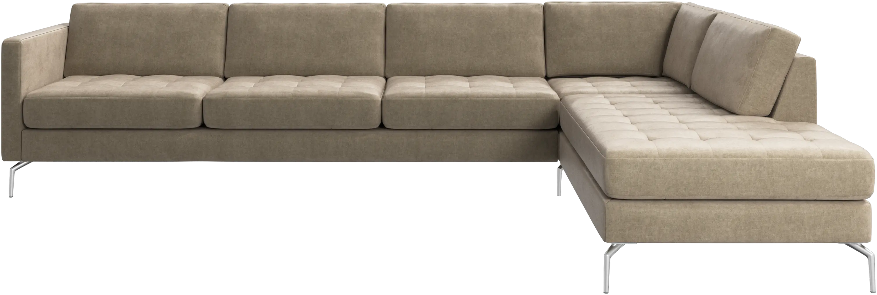 Osaka corner sofa with lounging unit, tufted seat