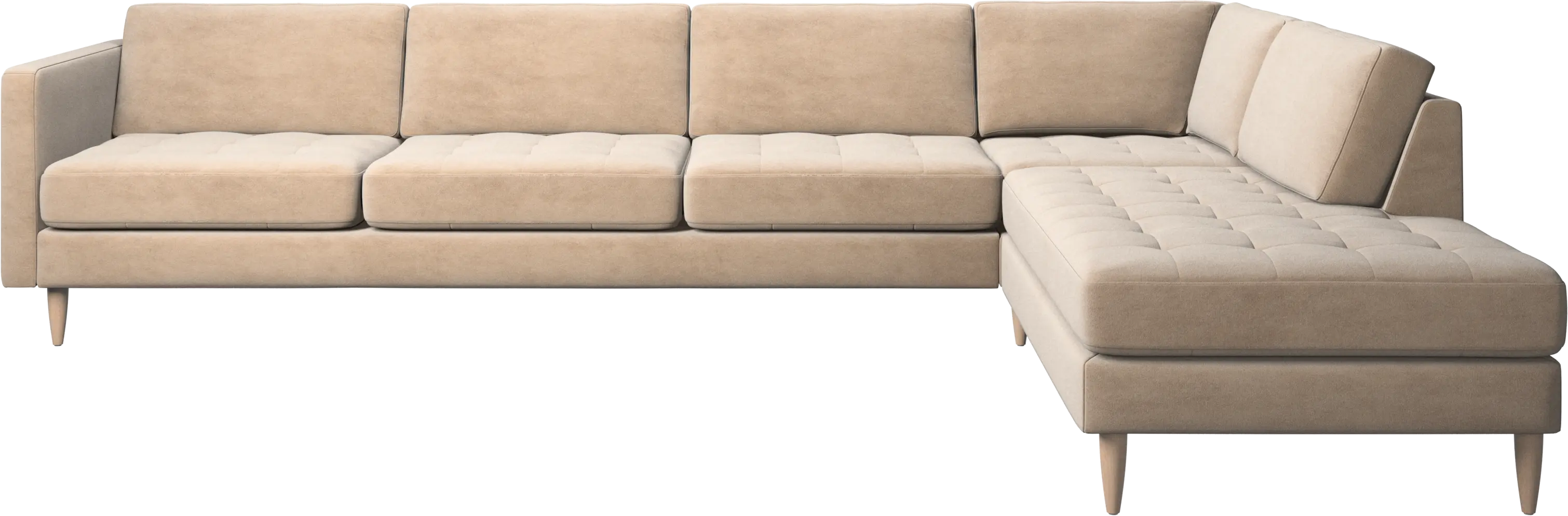 Osaka corner sofa with lounging unit, tufted seat