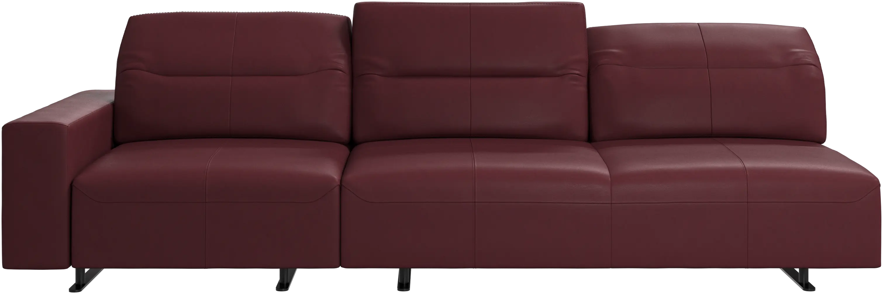 Hampton sofa with adjustable back and storage on the left side