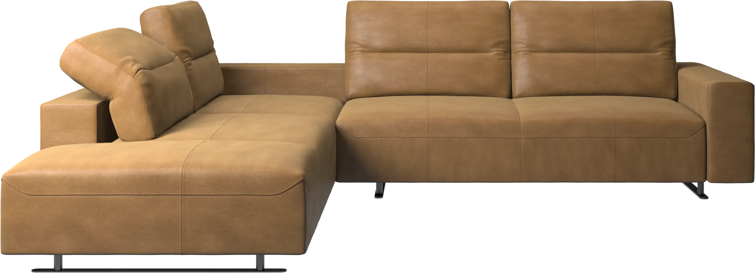 Hampton corner sofa with adjustable back and storage on right side