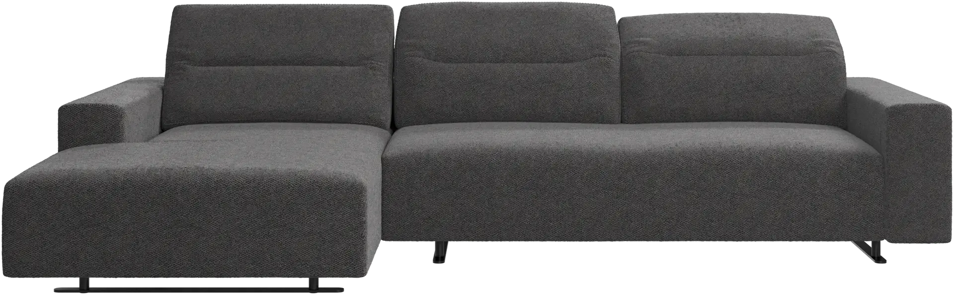 Sofas Canapé Hampton avec dossier ajustable et méridienne à gauche, espace de rangement côté droit - 50%