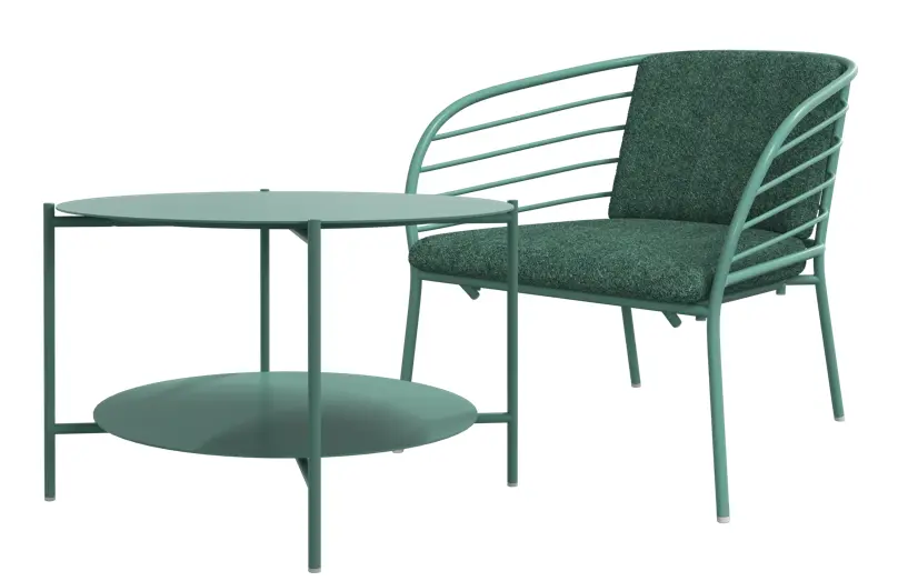 Outdoor Set Cancún Couchtisch, Cancún Loungesessel mit Kissen ( 30% Preisvorteil )