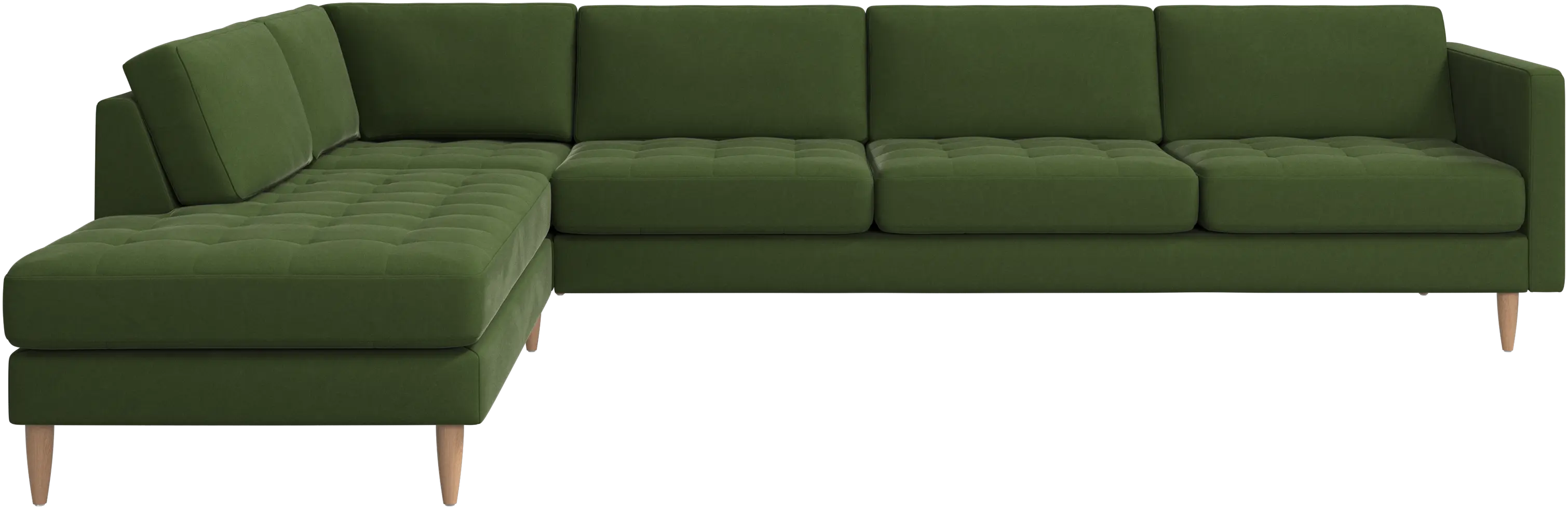 Osaka corner sofa with lounging unit, tufted seat