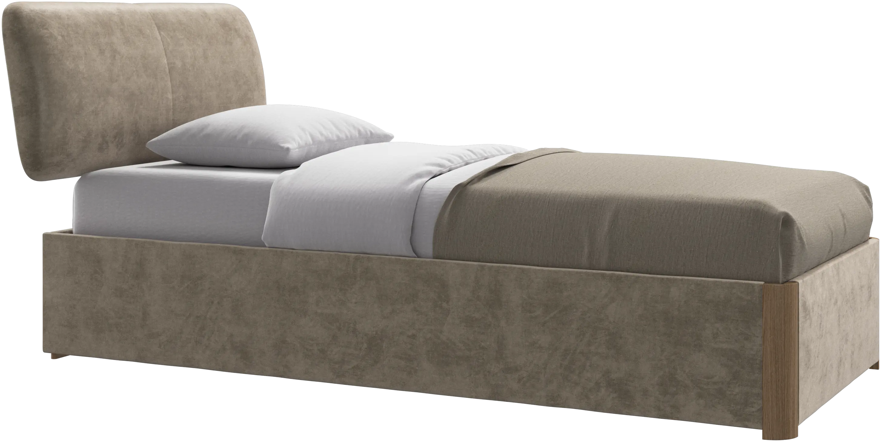 Element bed, bed-mounted headboard, with slats and storage solution, excl. mattress