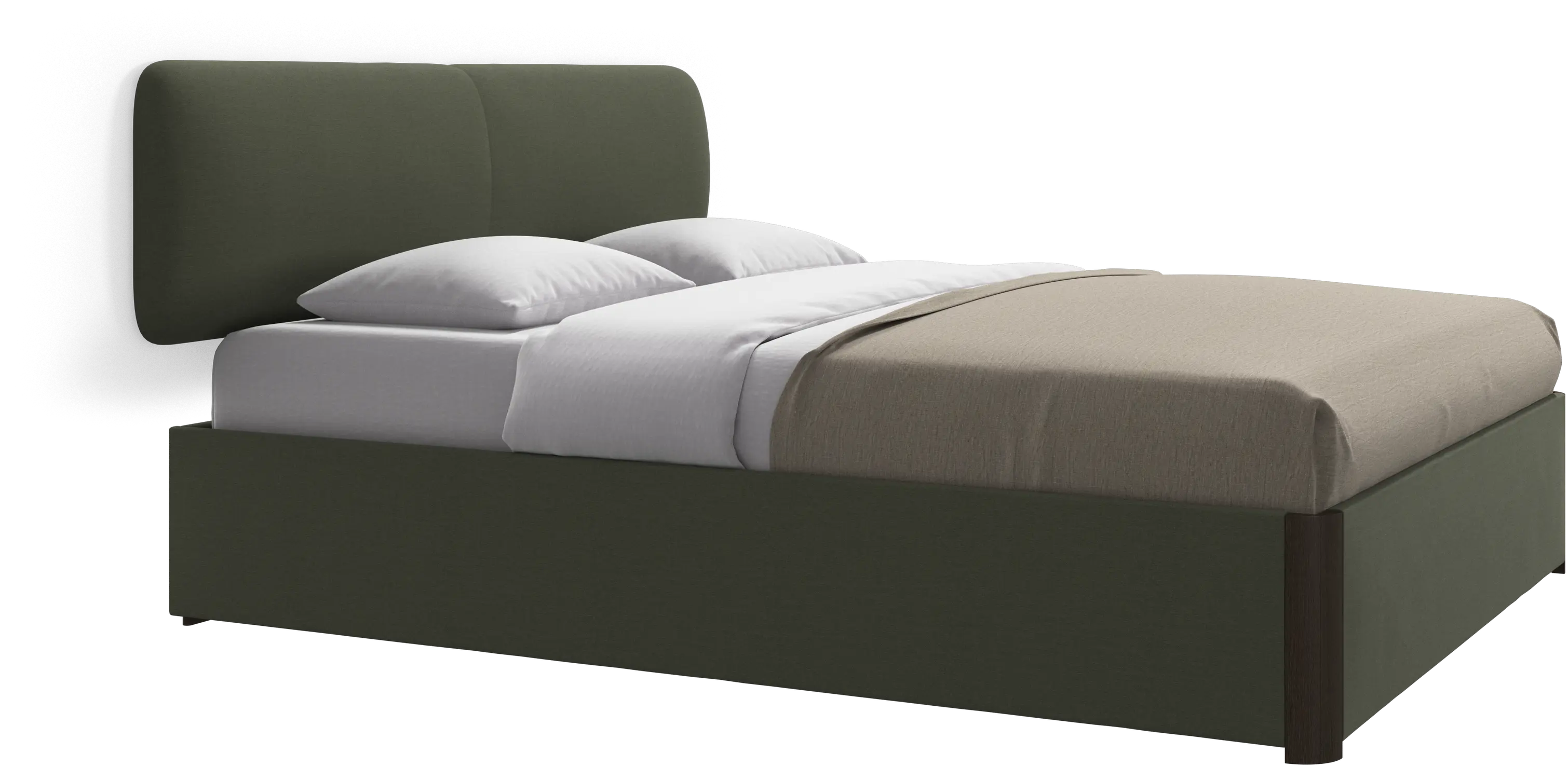 Element cama, cabecero montado en la pared, con láminas y solución de almacenamiento, excl. colchón