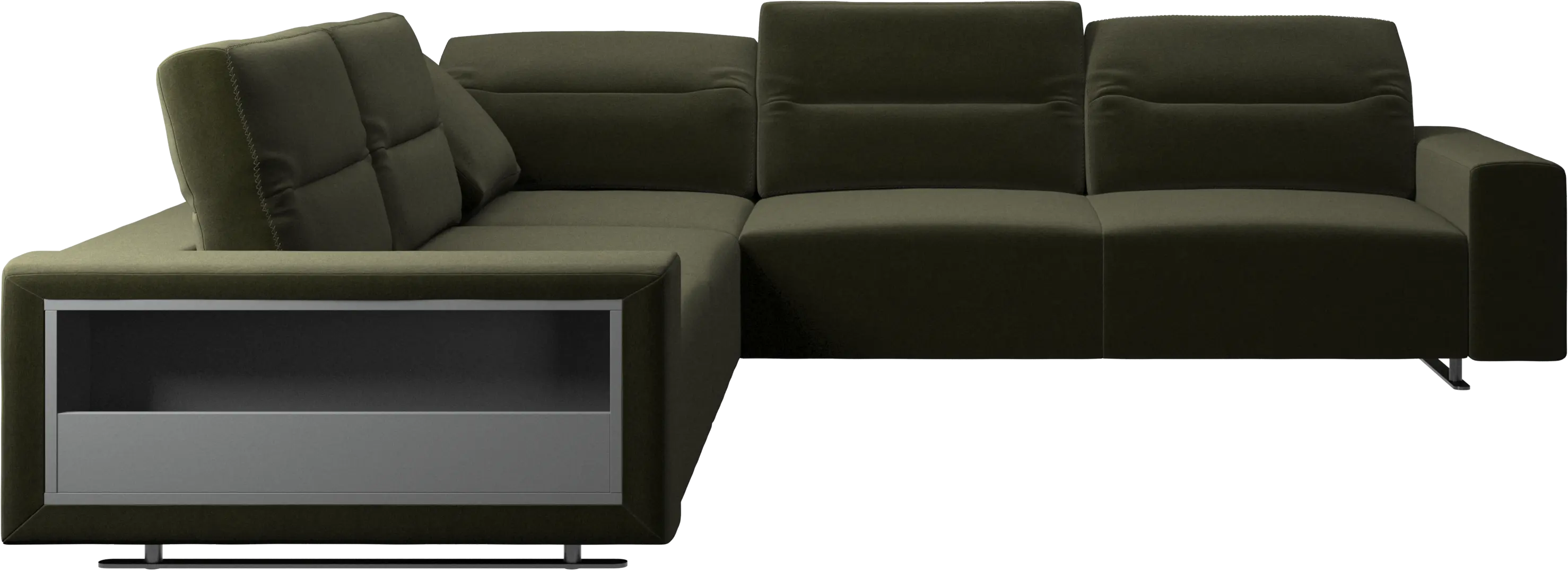 Hampton corner sofa with adjustable back and storage