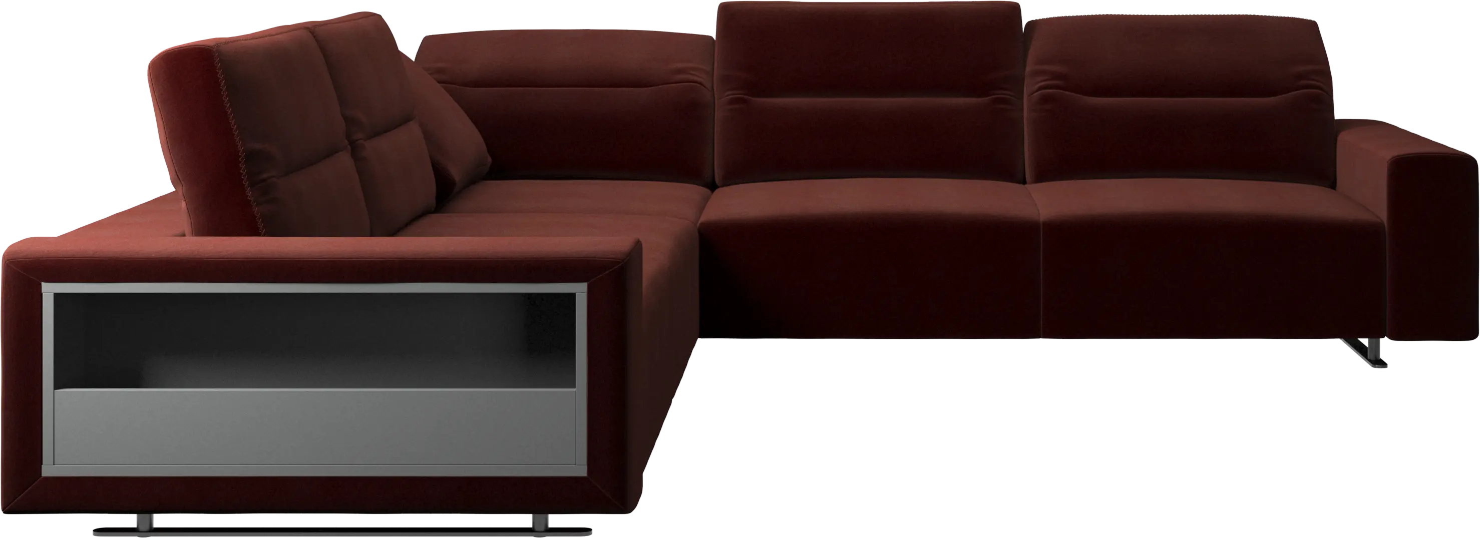 Hampton corner sofa with adjustable back and storage