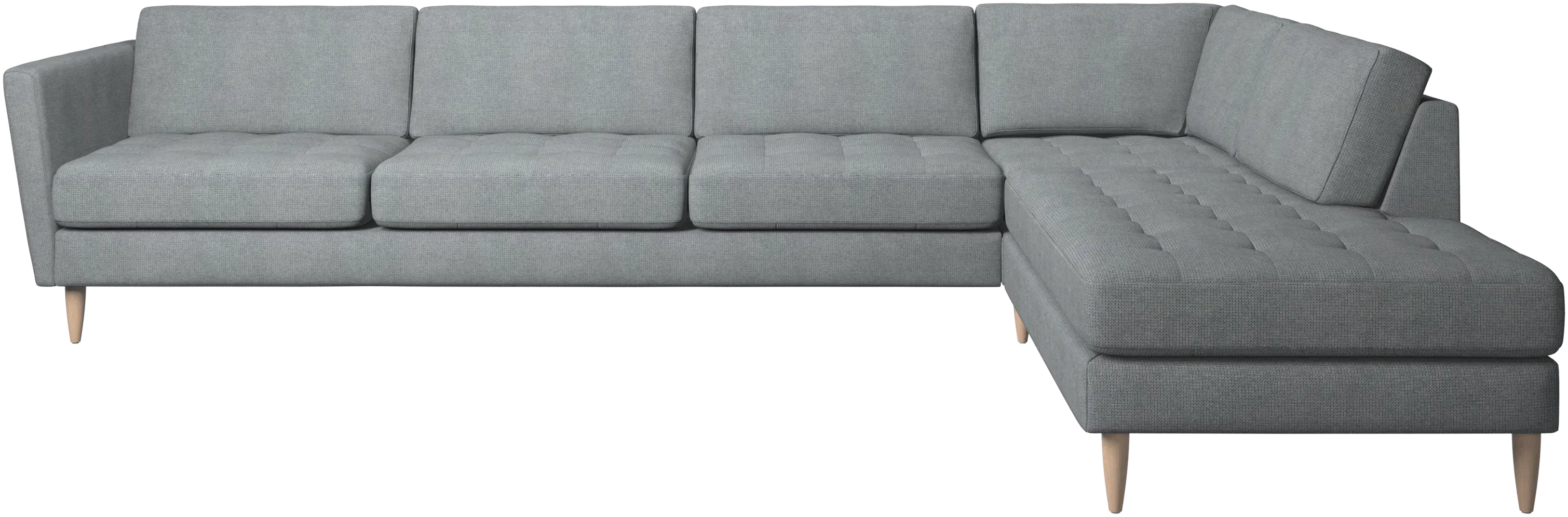 Osaka corner sofa with lounging unit, tufted seat