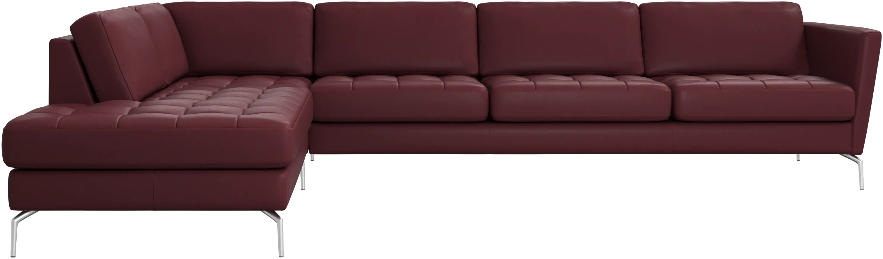 Osaka corner sofa with lounging unit, tufted seat