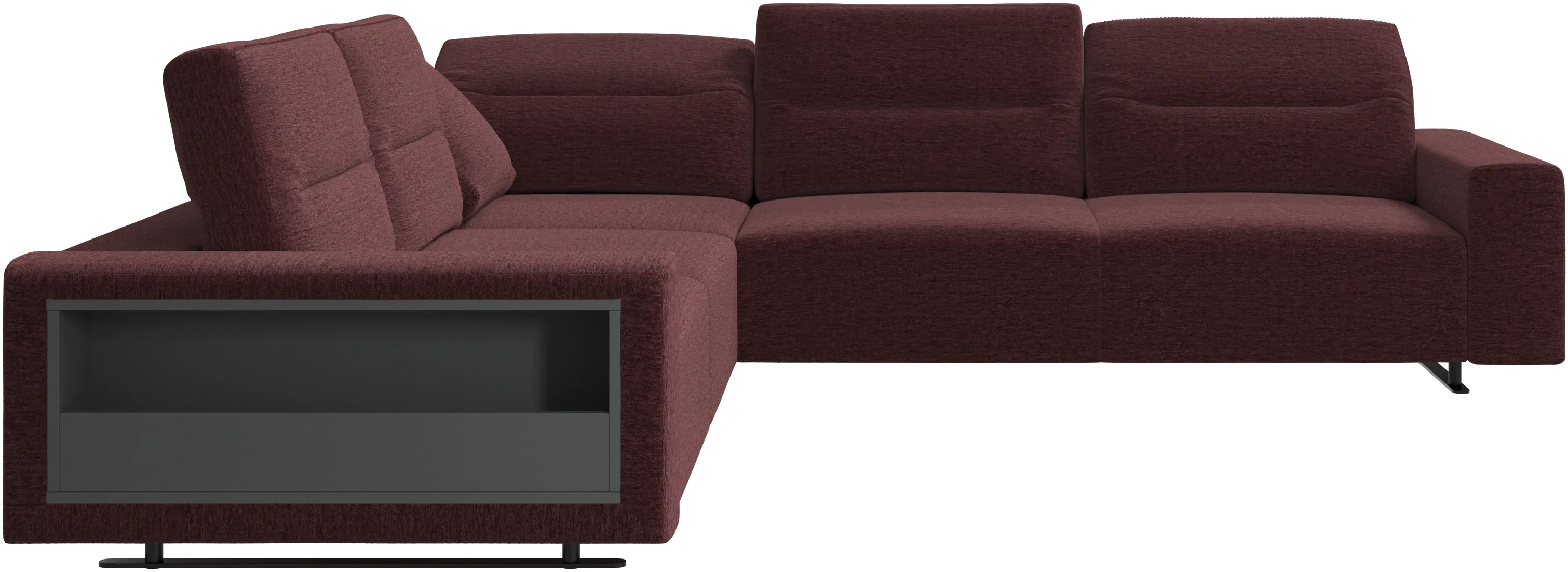 Hampton轉角沙發，附可調式背靠與左側收納空間