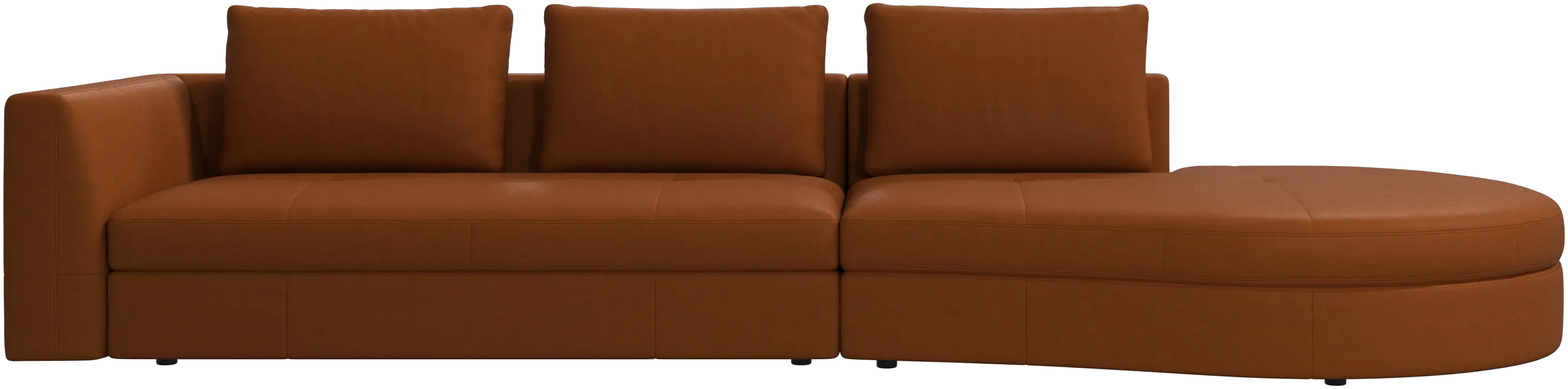 Bergamo sofa with round lounging unit,right